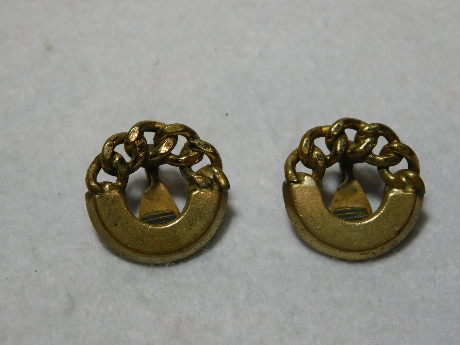 Pair of Pat D Monet Gold Tone Clamp On Earrings from An Estate Auction