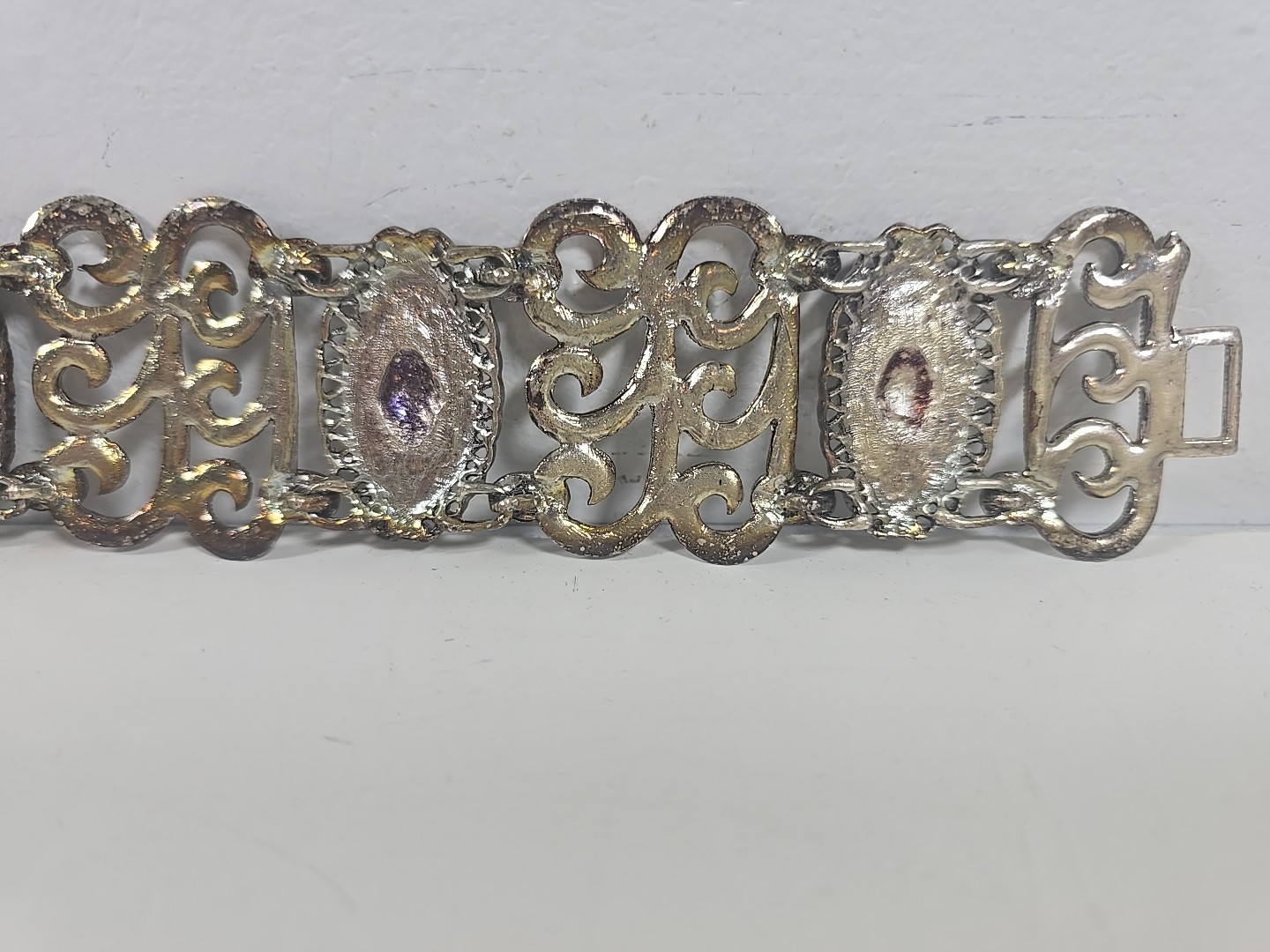 Vintage Victorian Wide Revival Bracelet Edwardian Design 8″ x 1 1/2″