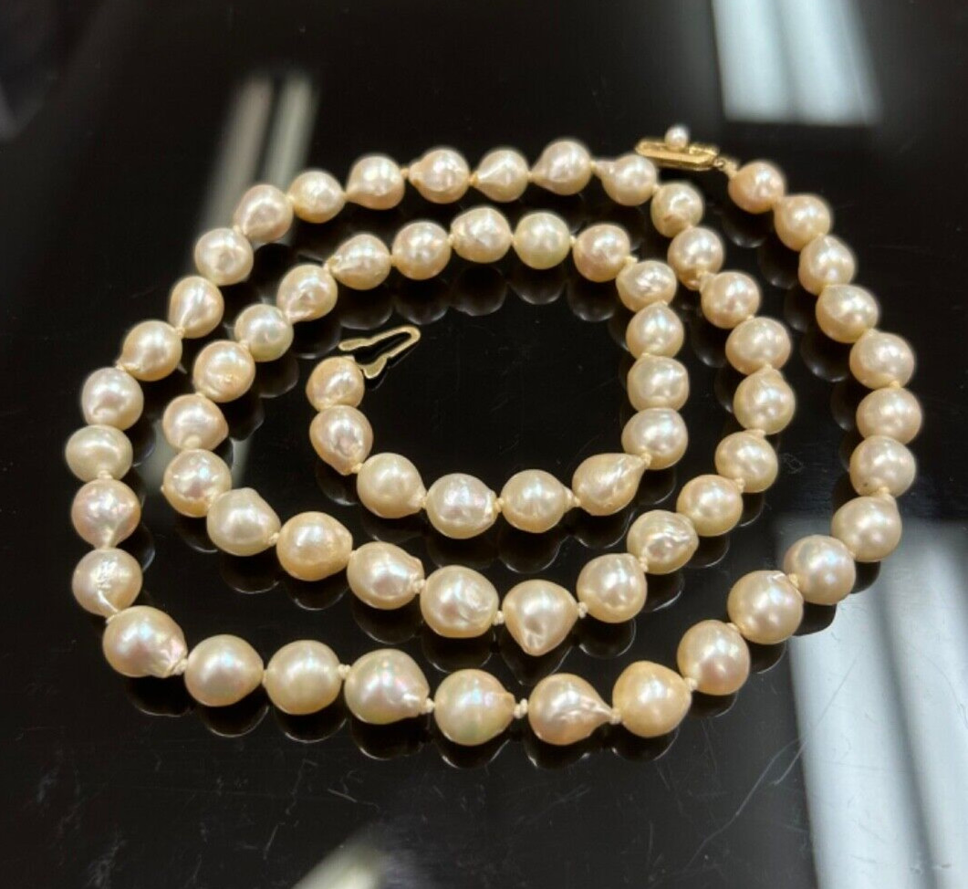 Mikimoto Baroque South Sea Pearl Strand 14K Yellow Gold 30″ Necklace