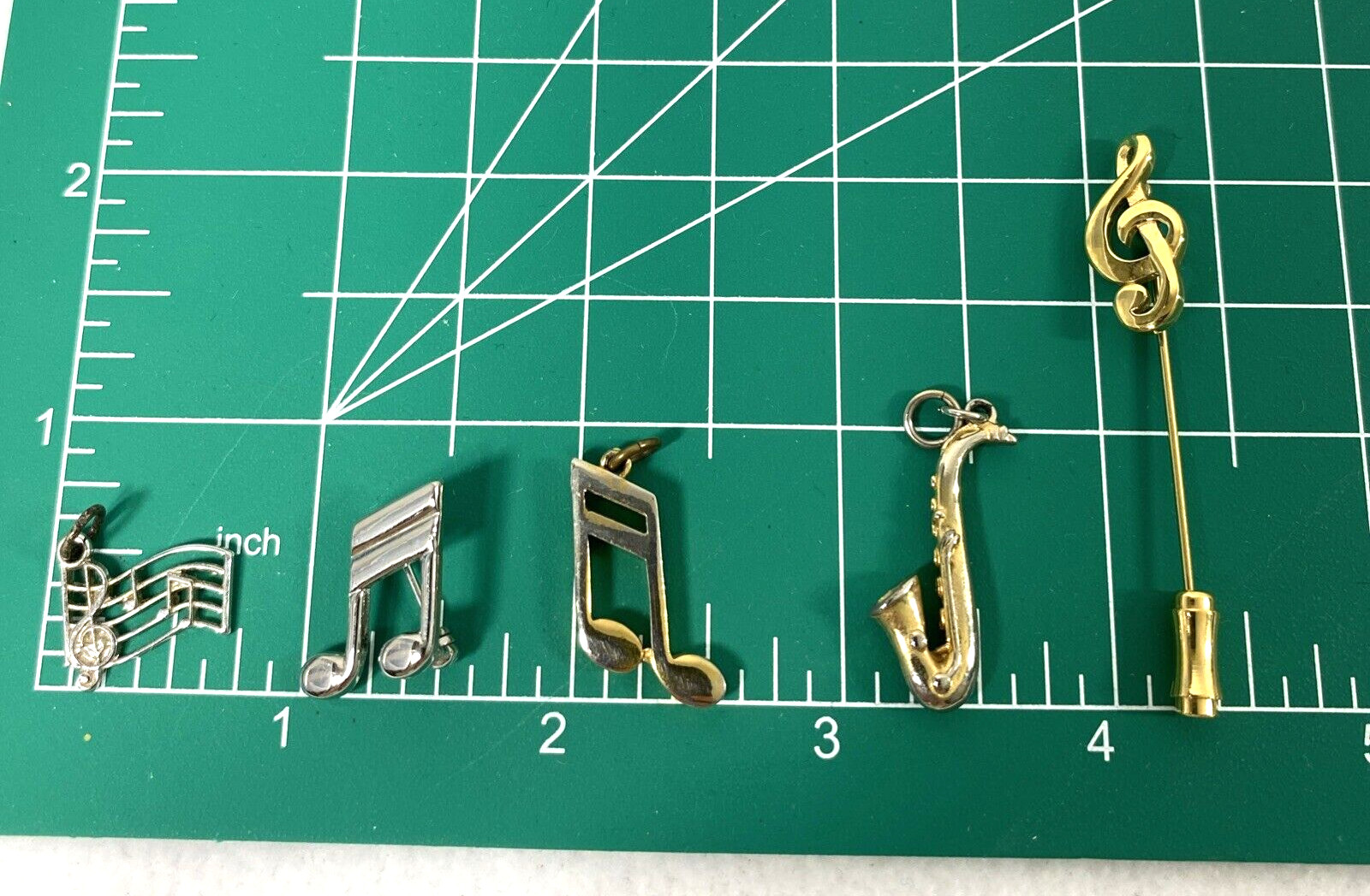 Lot of 5 Stick Pin Charms Musical Notes Pin Vintage Jewelry Gift