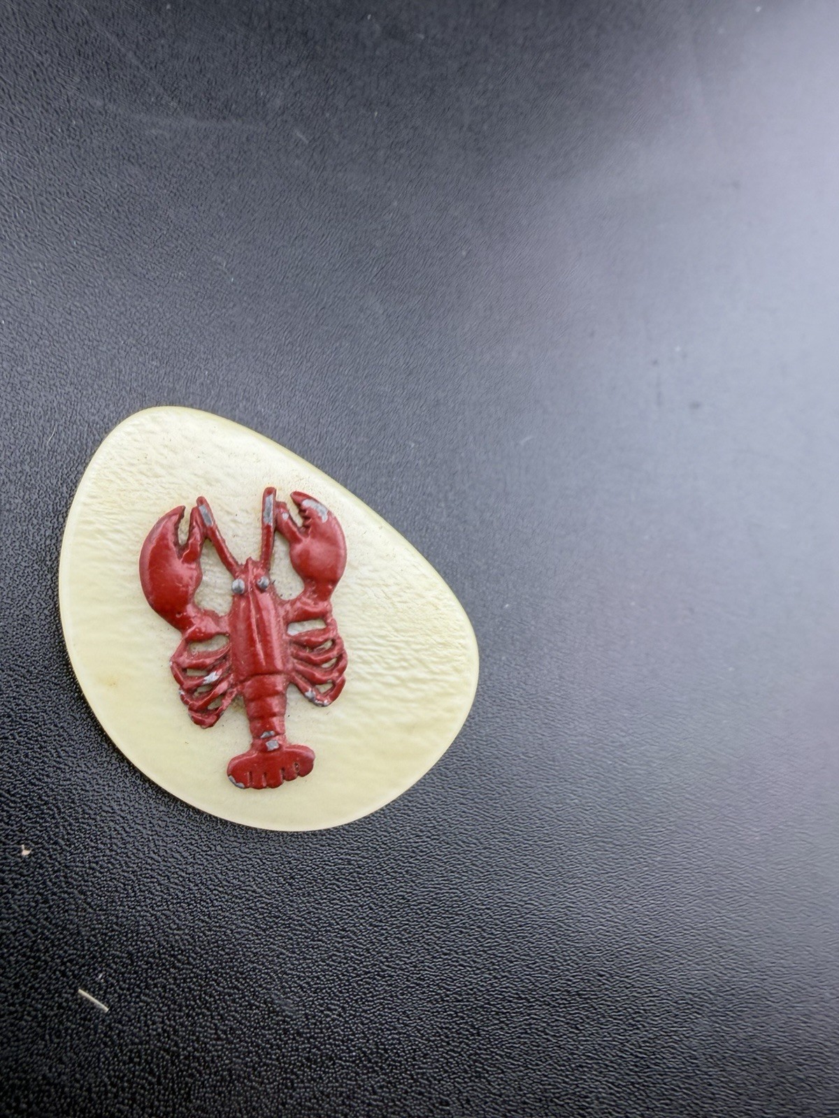 Vintage Red Lobster Off White Brooch Pin Estate Find