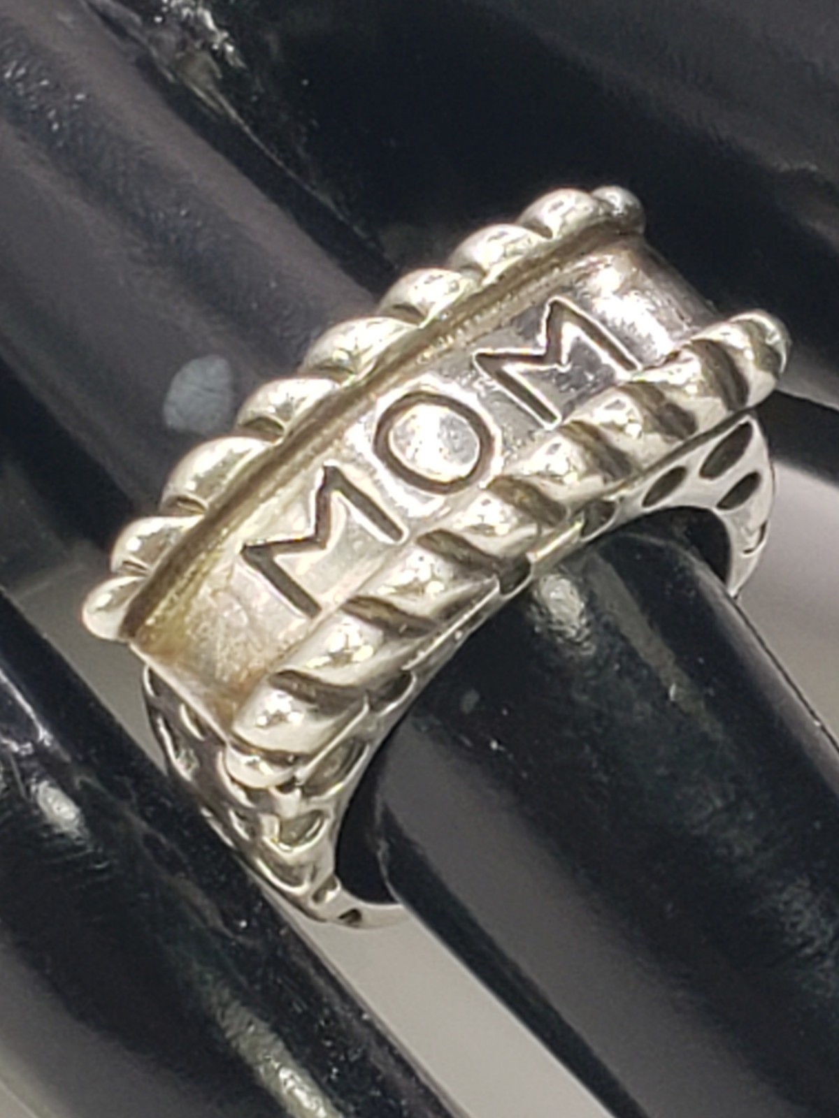 Vintage DLM Dian Malouf Sterling Silver Sailor Tattoo Style MOM Ring Size 5.75