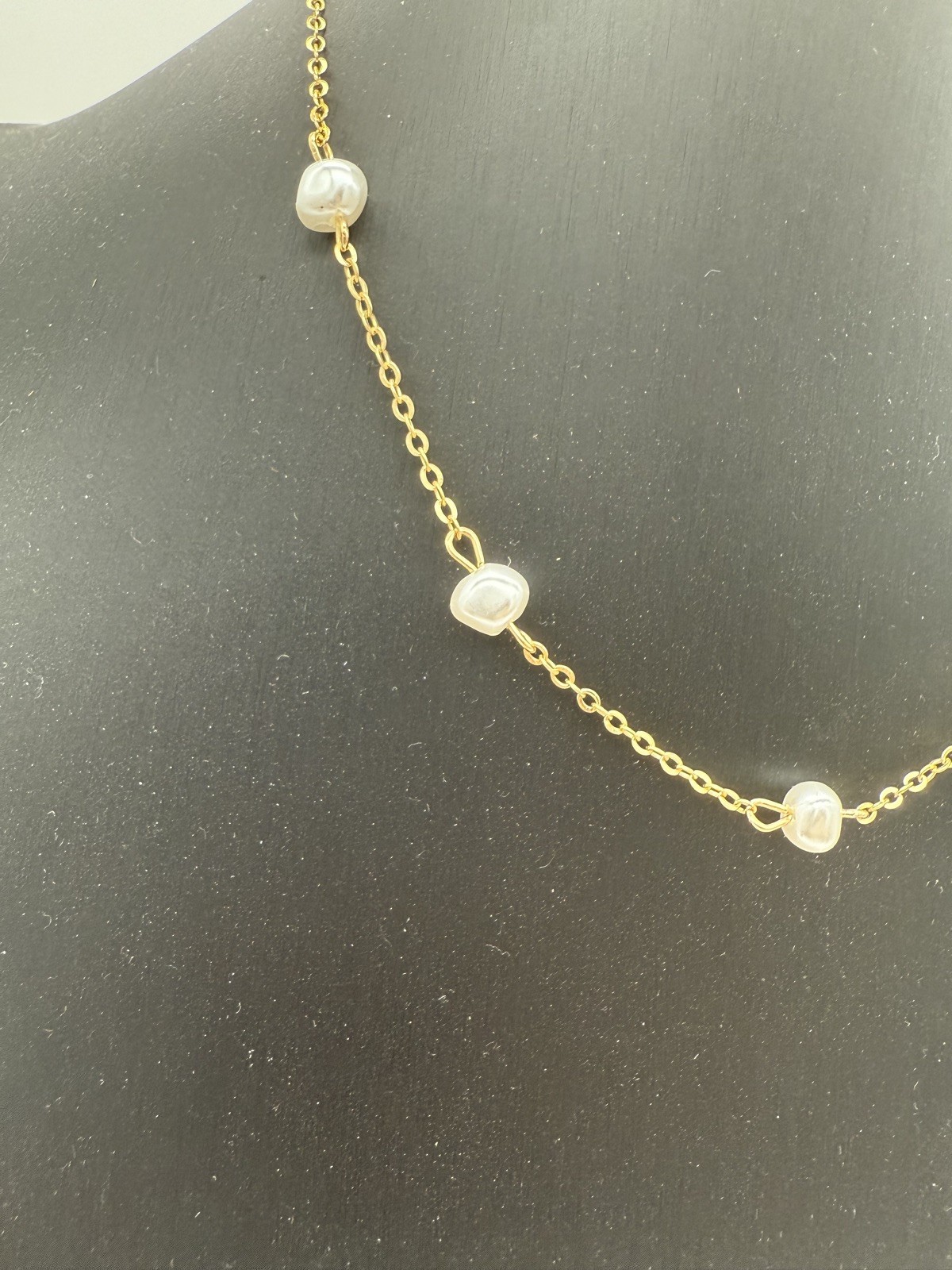 Minimalism Pearl Golden Chain Necklace Elegant Daily Jewelry