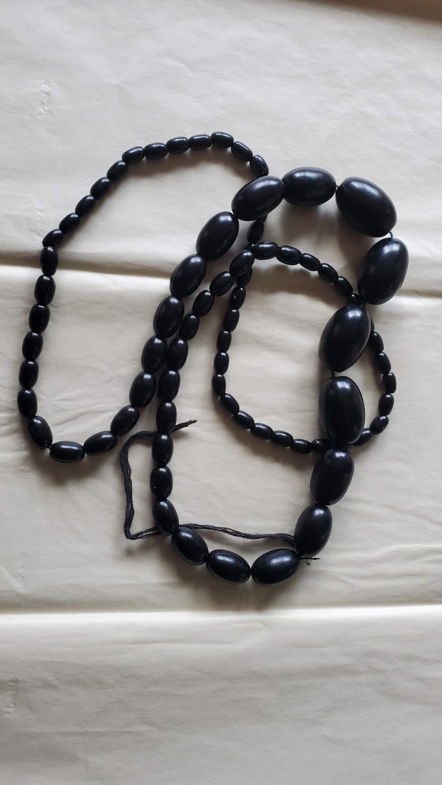 Antique very light olive beads necklace