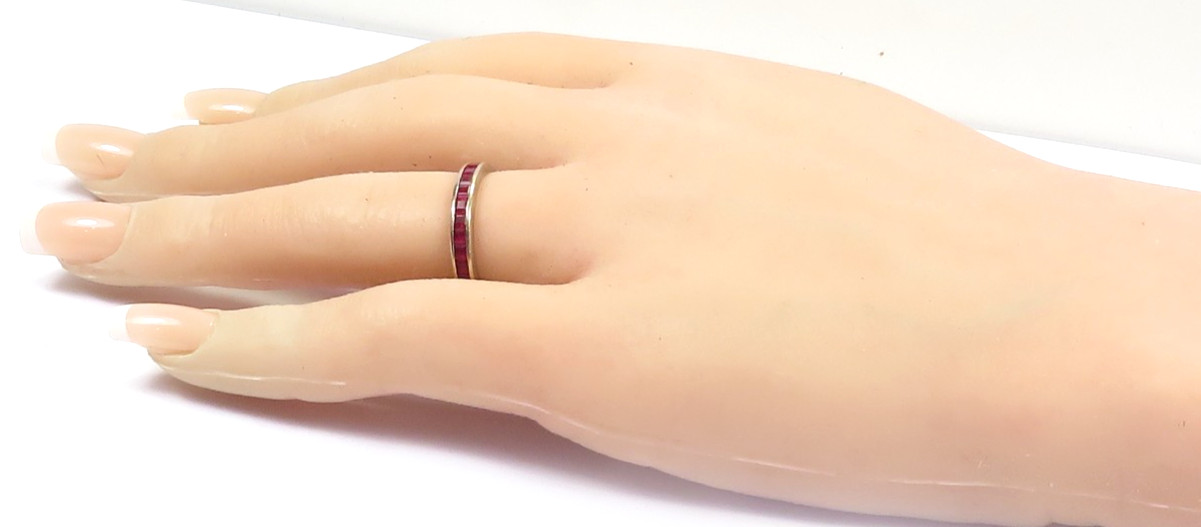 Antique Art Deco 1920’s Ruby Eternity Wedding Band Size 6.25 UK-M EGL USA 2.08CT