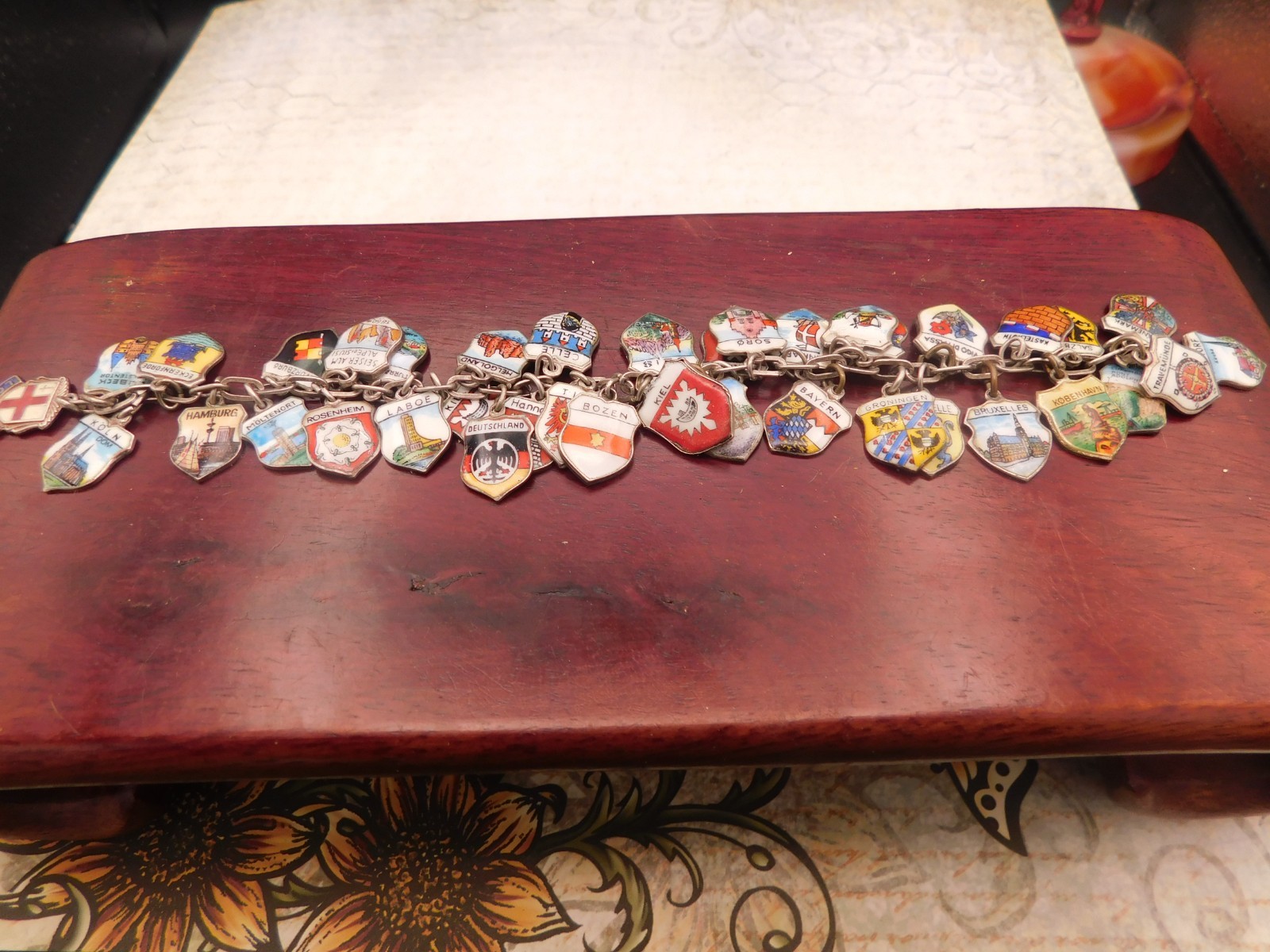 Vintage European Silver Enamel Souvenir Charm collection 38g 800 830 Antiko