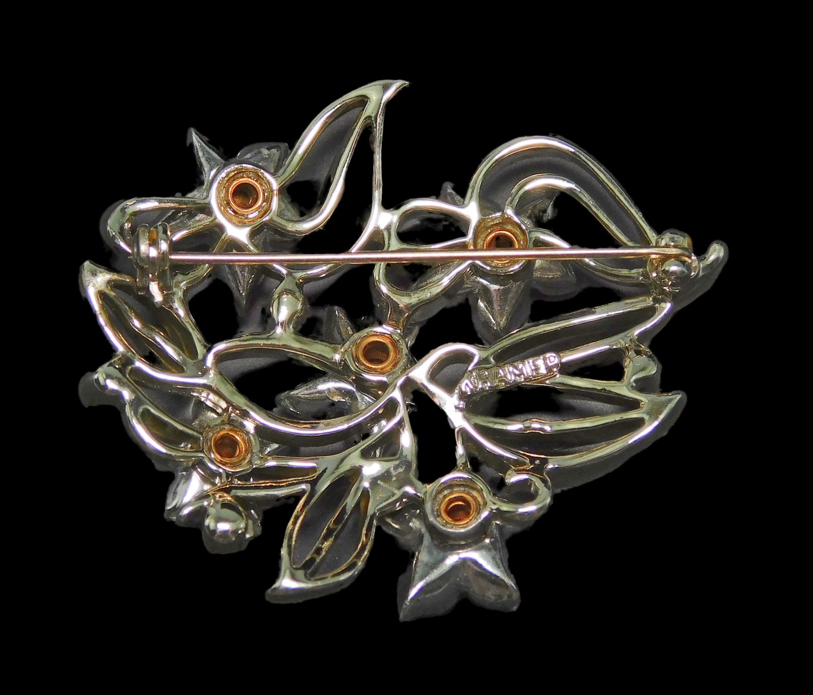 Vintage Kramer Emerald & Crystal Rhinestone Brooch