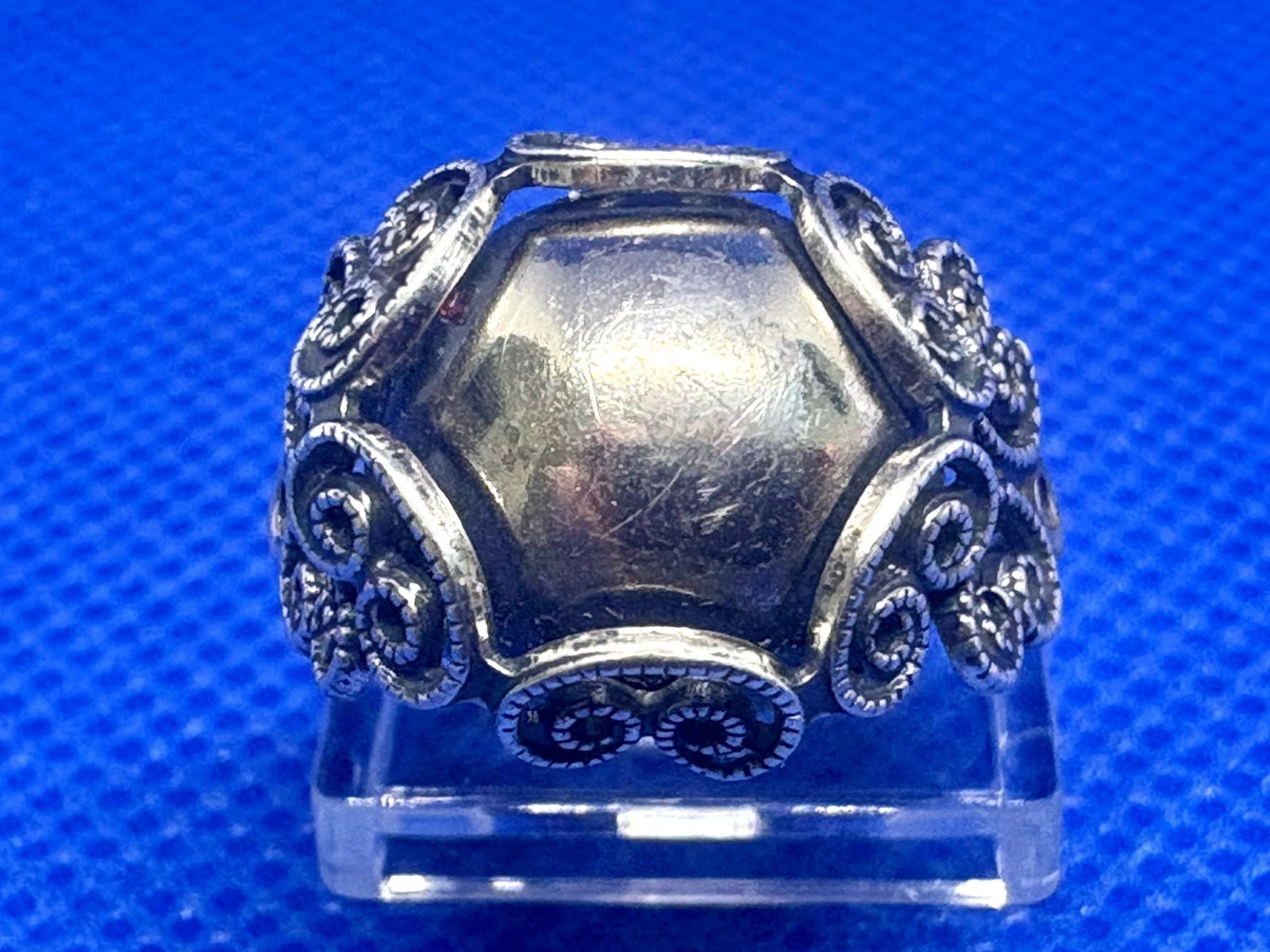 (06) Modernist 1950s Vintage 925 Sterling Silver Ring Adjustable – 3.75 g