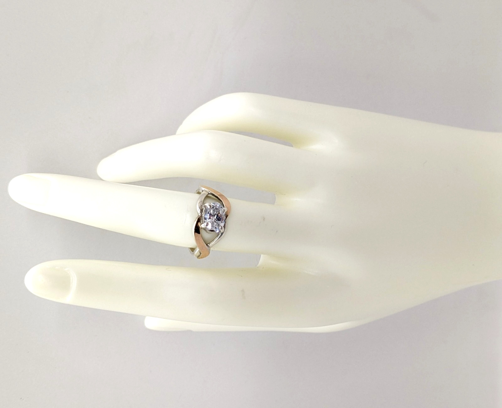Vintage Luxury RING Silver 925 with Gold Inlay 375 -size: 7.5US (17.5mm)| UA #21