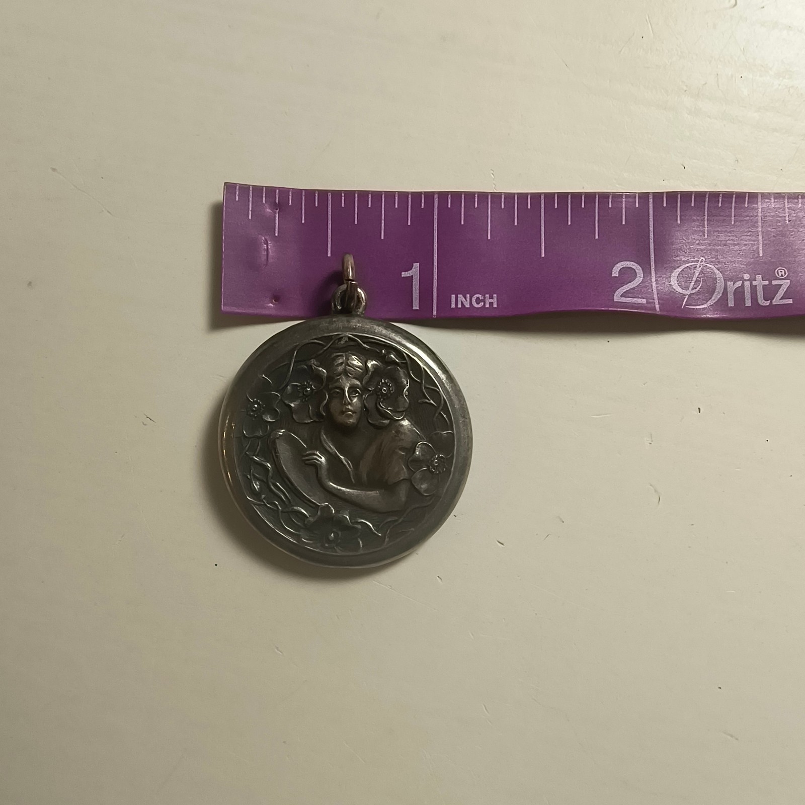 Antique Unger Brother Style Serling Silver Locket Pendant Art Nouveau W.N. CO