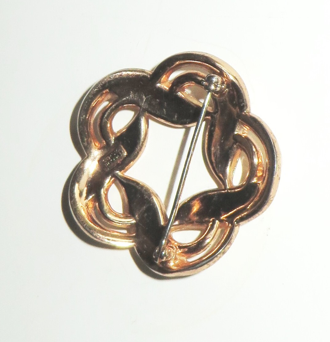Vintage Signed TRIFARI Pat Pend Gold Tone Baguette Rhinestone Pin or Brooch