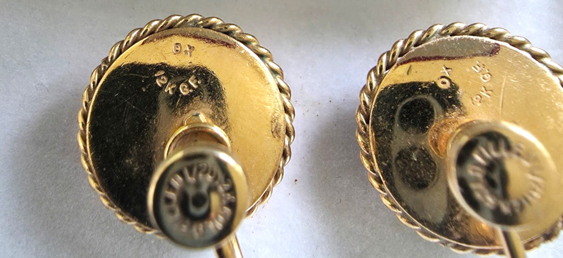 Vintage 1/20 12K GF Millefiori Murano Glass Screw-on Earrings