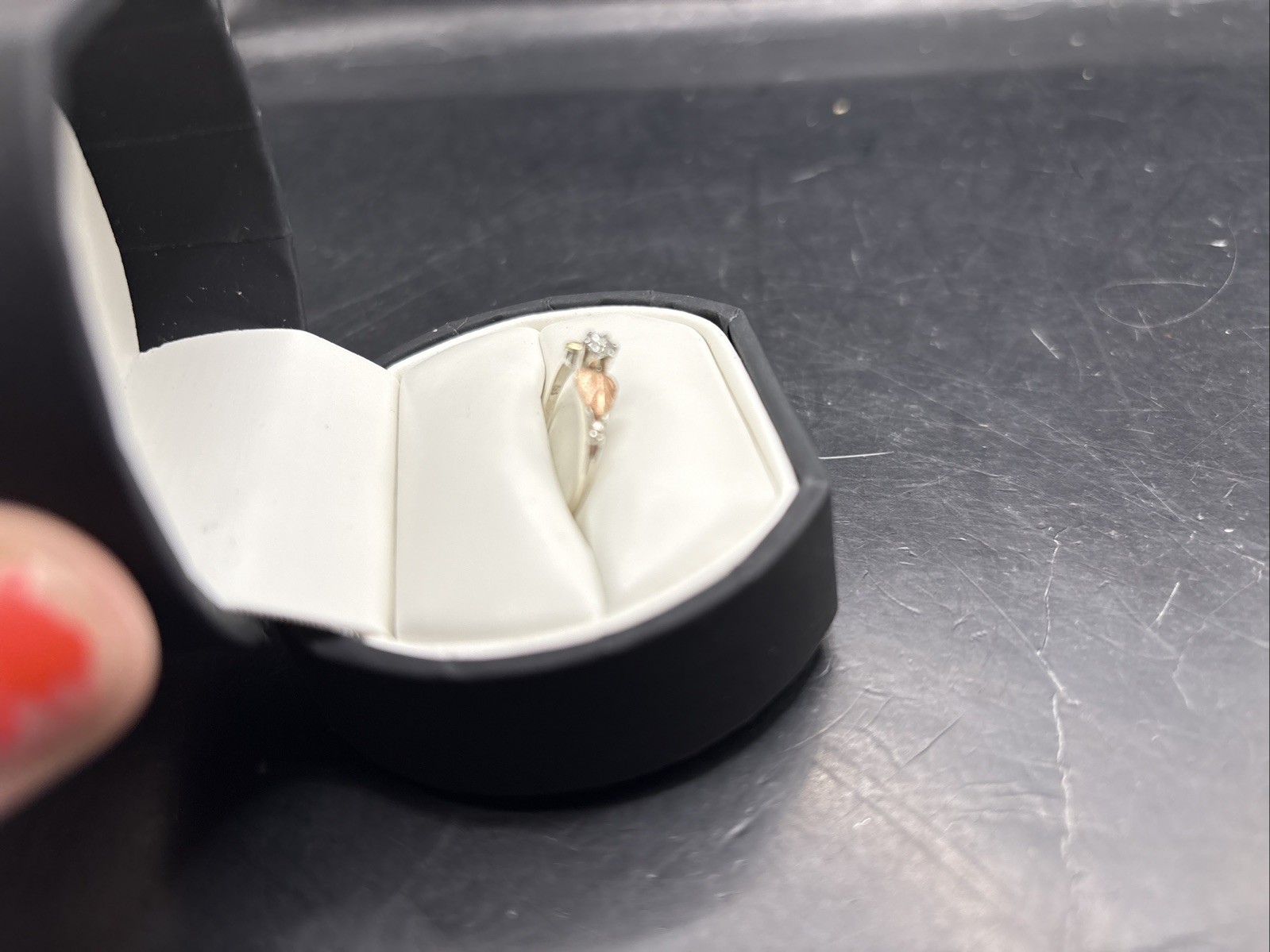 Black Hills Gold 12k & Sterling Cz Ring Size 5