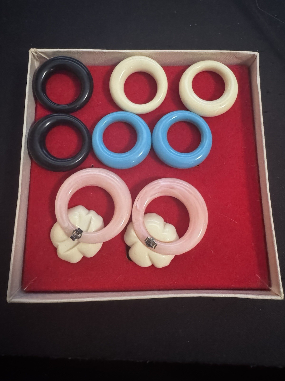 Vintage Cute Convertible Stud Earrings Sterling Silver Interchangeable Hoops