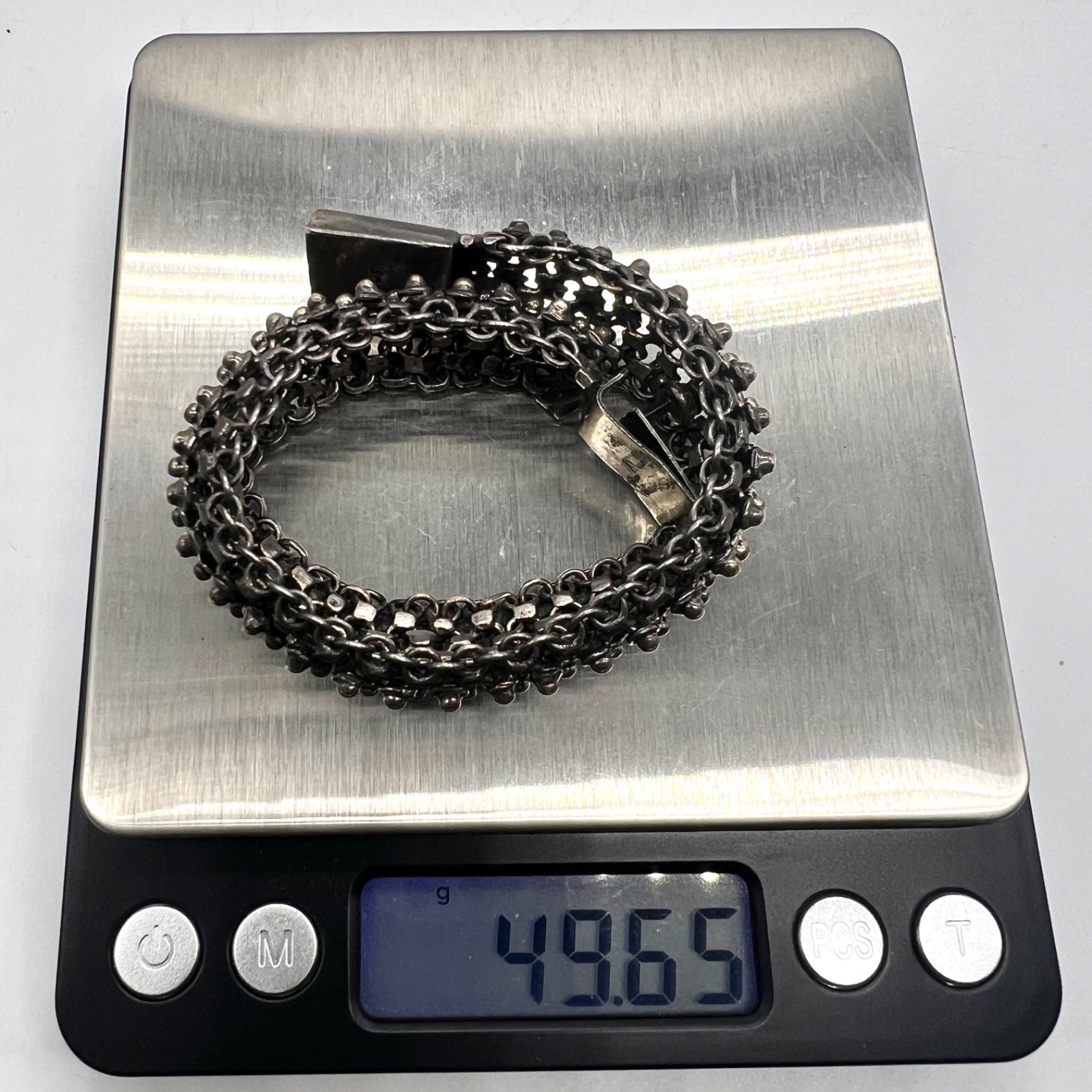 Antique Vintage 925 Sterling Cannetille Etruscan Bracelet 49 Grams