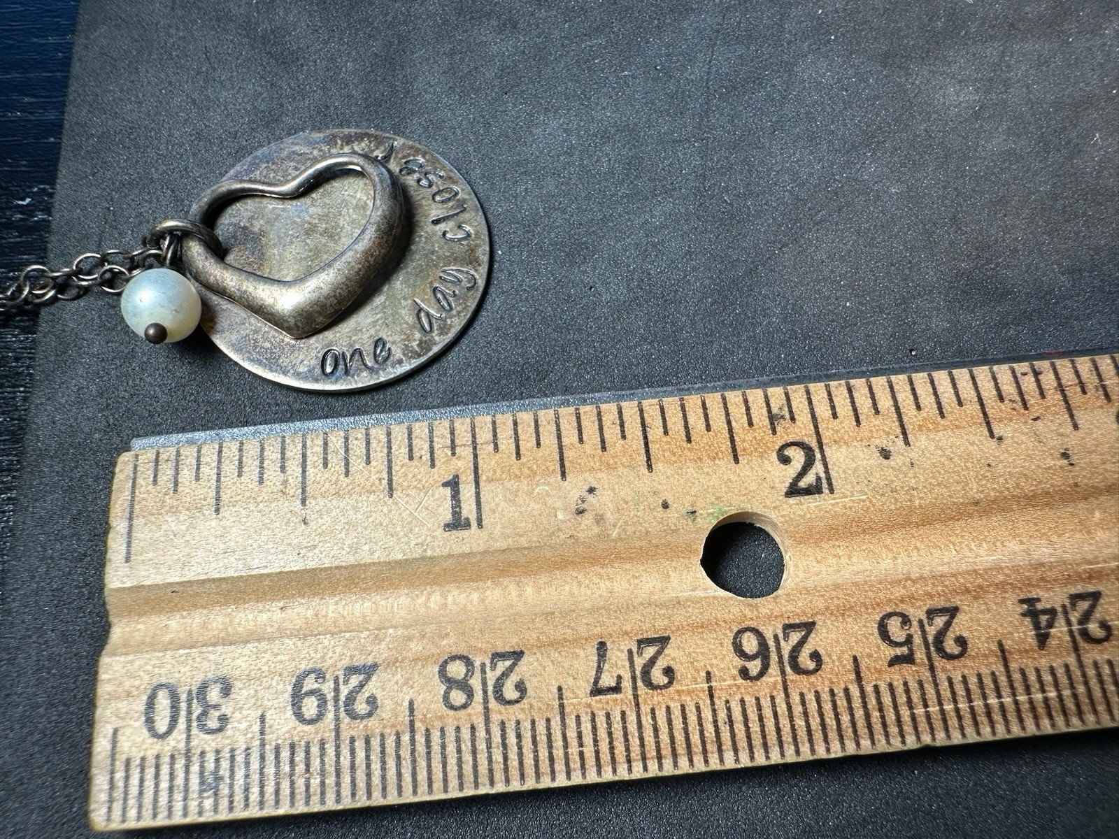 8.10g Vintage Sterling Silver 925 Heart Necklace One Day Closer M 17.5 in