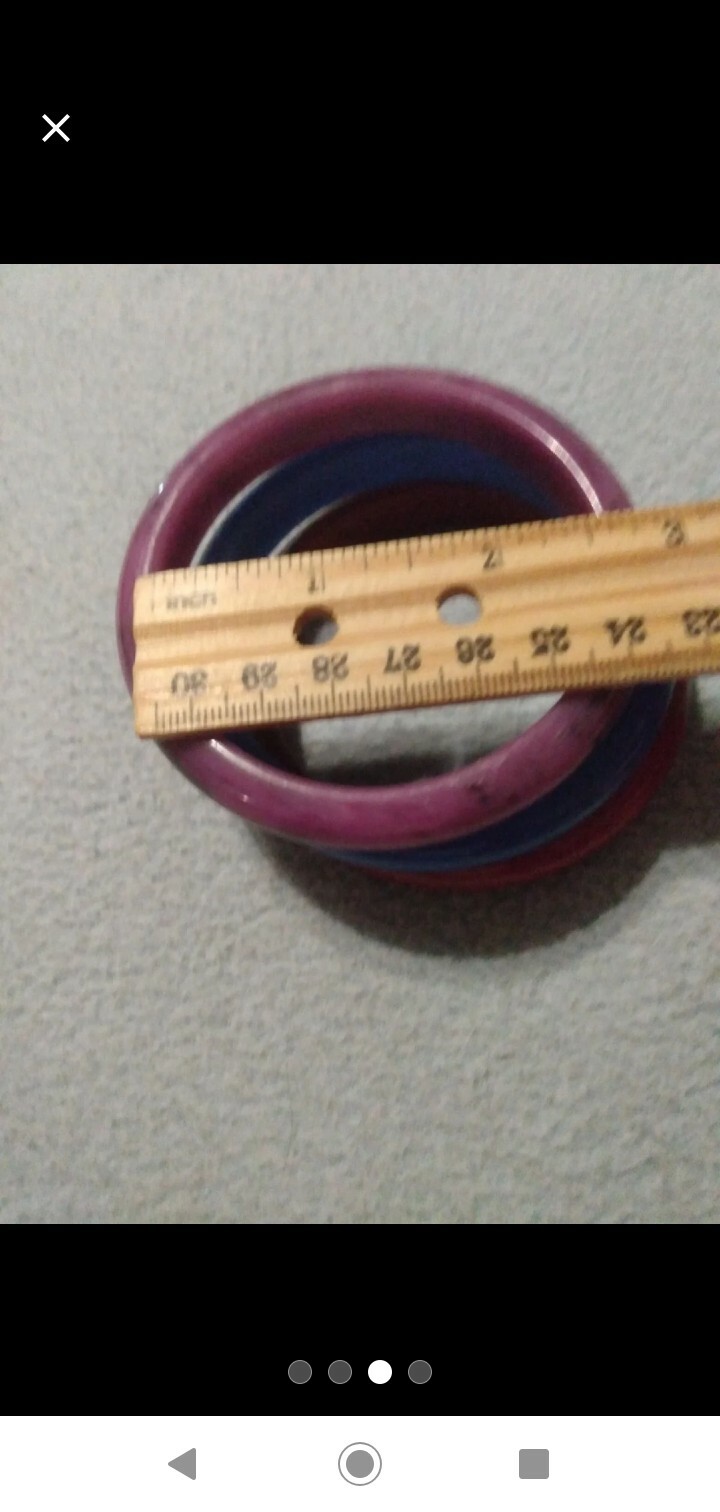 Fakelite bangle stack red violet blue