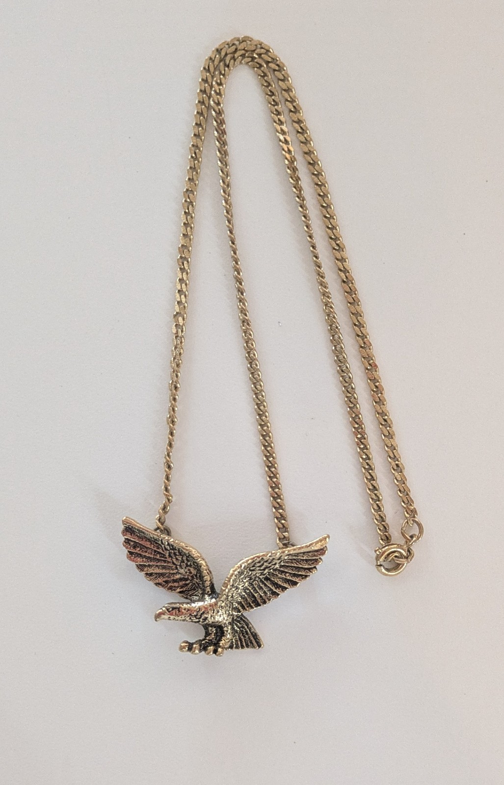 Vintage American Eagle Flying Pendant Necklace Bird Animal Jewelry PATRIOTIC