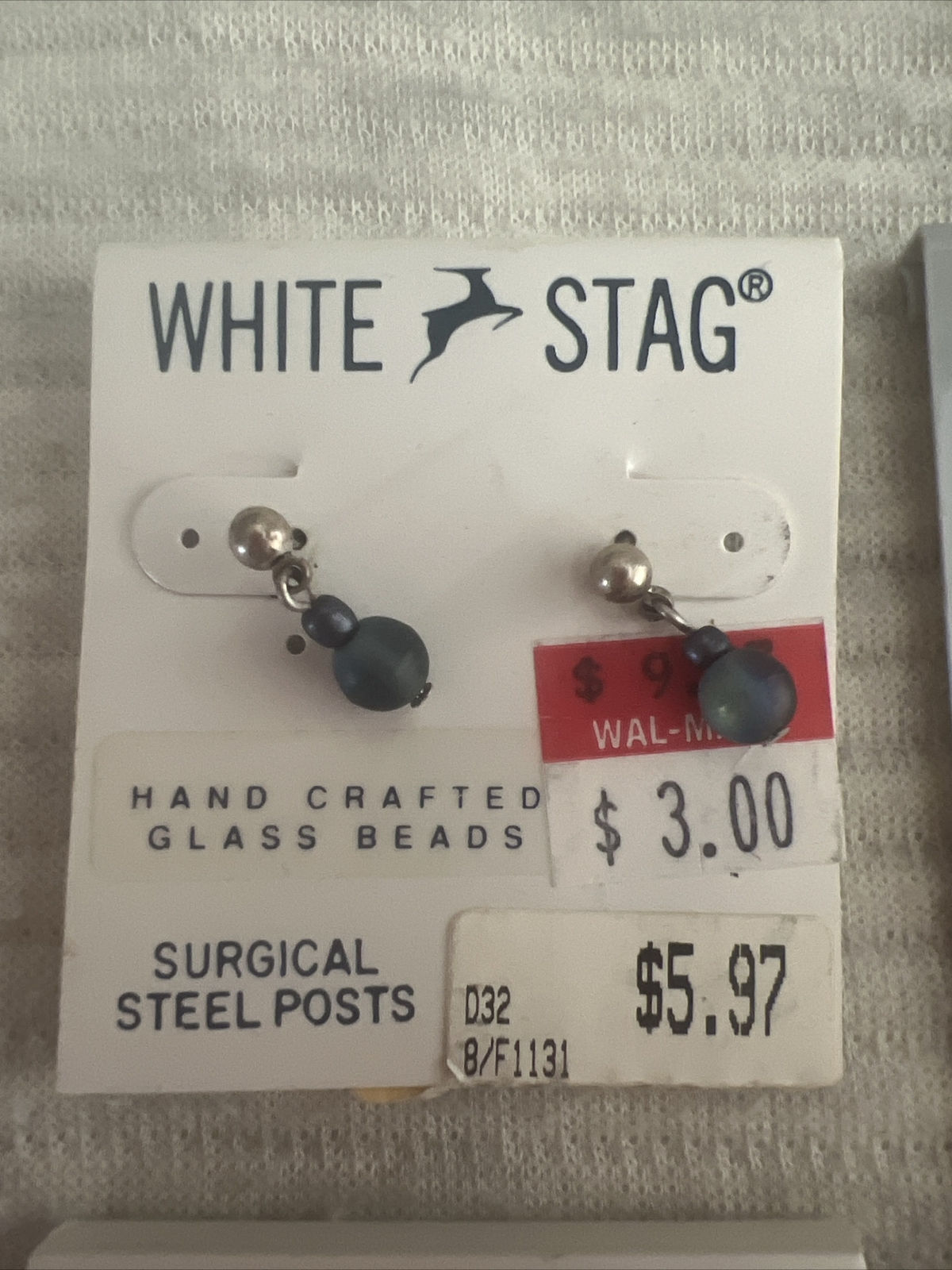 Vintage 90s White stag Earring Lot Wal-mart Pearl Crystal Glass Lot Of 5 Collect