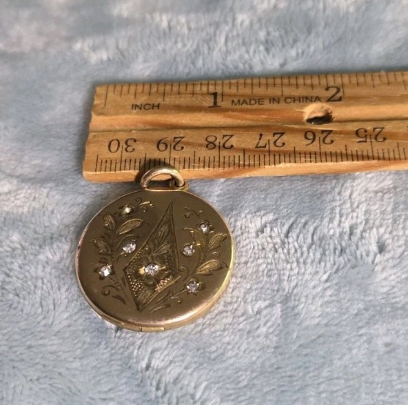 Victorian Rose Gold Filled Paste Locket