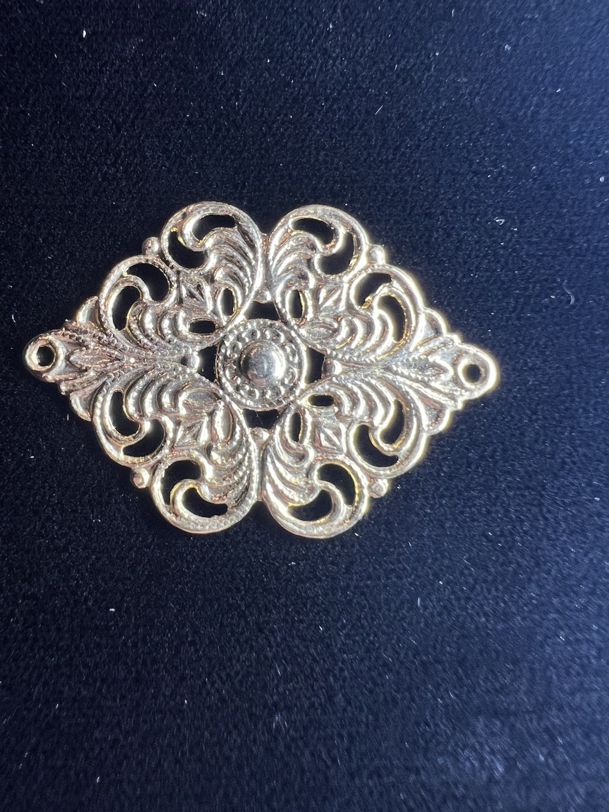 Vintage Filigree 22K Gold Plated Brass Stamping for Jewelry/Craft/Decoration NOS