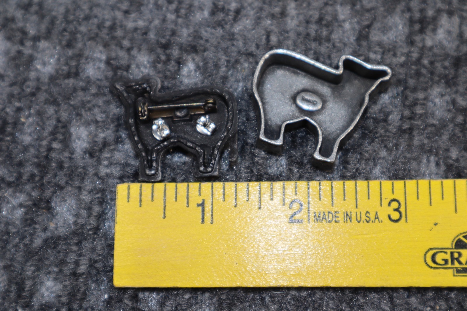 Vintage Torino Pewter Cow 3 in 1 Broach Earrings Necklace Charm Trinket Box