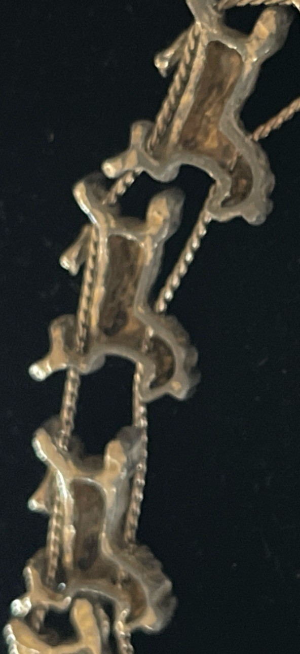 Vintage Cantering Horses Slide Bracelet – Solver Tone Equestrian Charm Jewelry