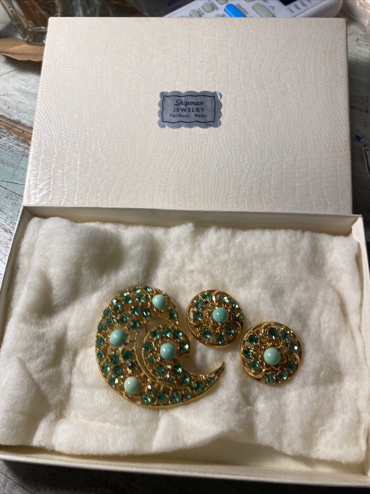Vintage Brooch And Earrings