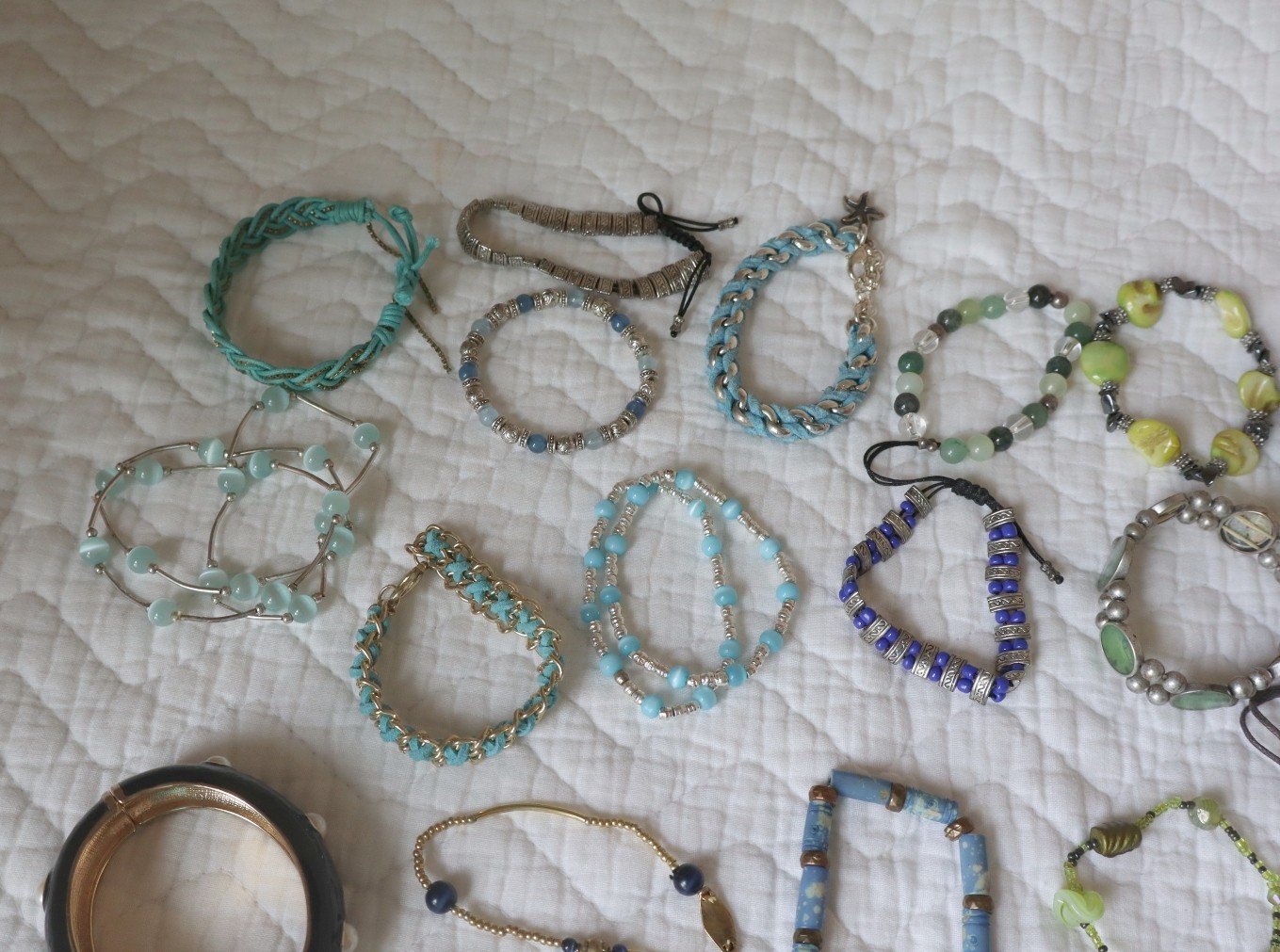 Mix Jewelry BRACELETS 66+ pc Lot, 3 Lbs,wearable, some with semi-precious stones