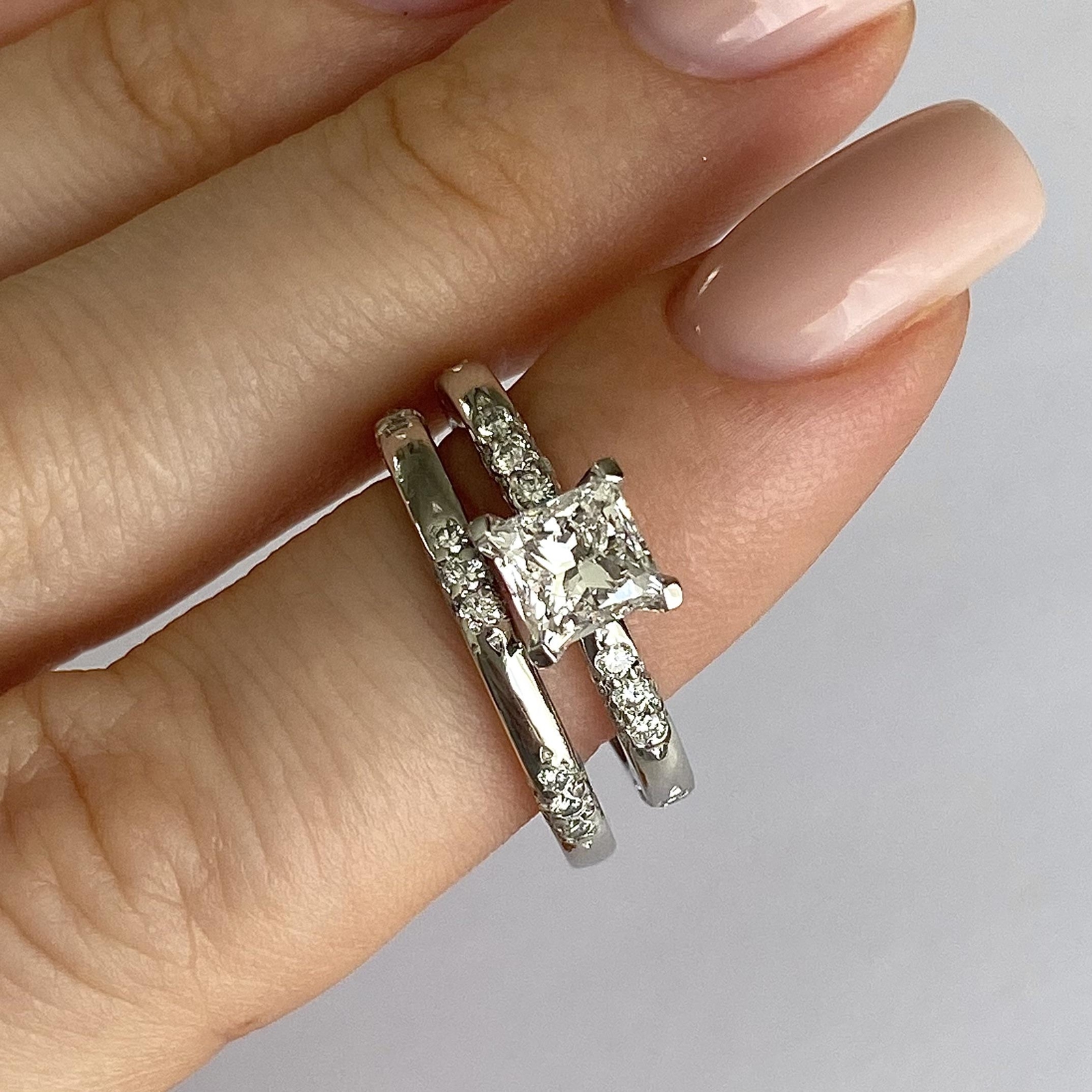 Michael Barin in Platinum Diamond Ring Set 12G GIA SI2