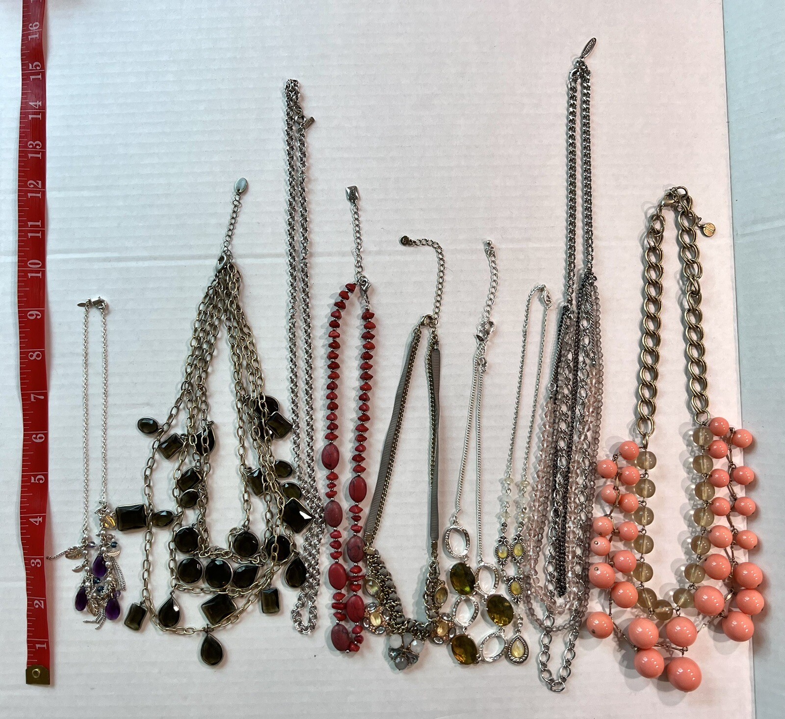 Designer Necklaces Lot Danielle Stevens Avon Chaps Monet Talbots LC 14-28” 9ct