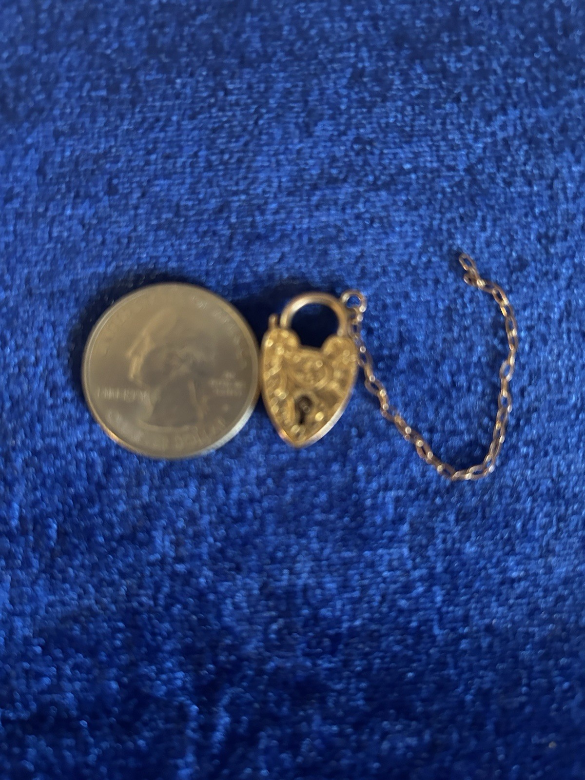 Vintage Circa30s 9ct Solid Gold Padlock Pendant or Charm With Floral Scrolls Old