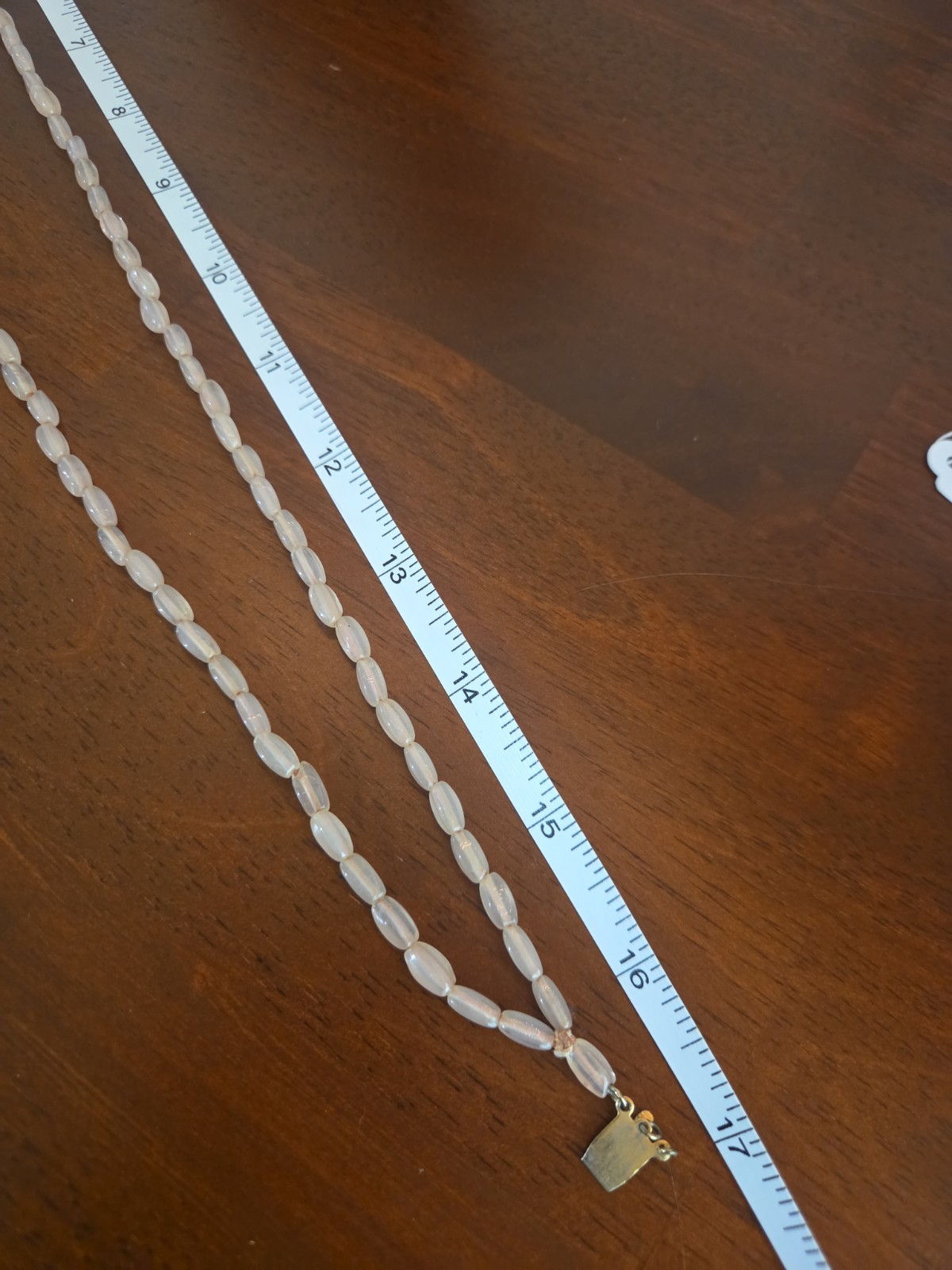 Vtg Castlecliff Beaded Glass Necklace Dusty Pink Double Strand Signed
