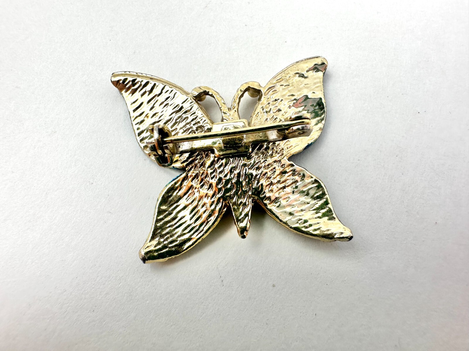 Lot 3 Vintage Brooches Pins: Red Hat Pin, Purple/Pink and Gold/Silver Butteflies