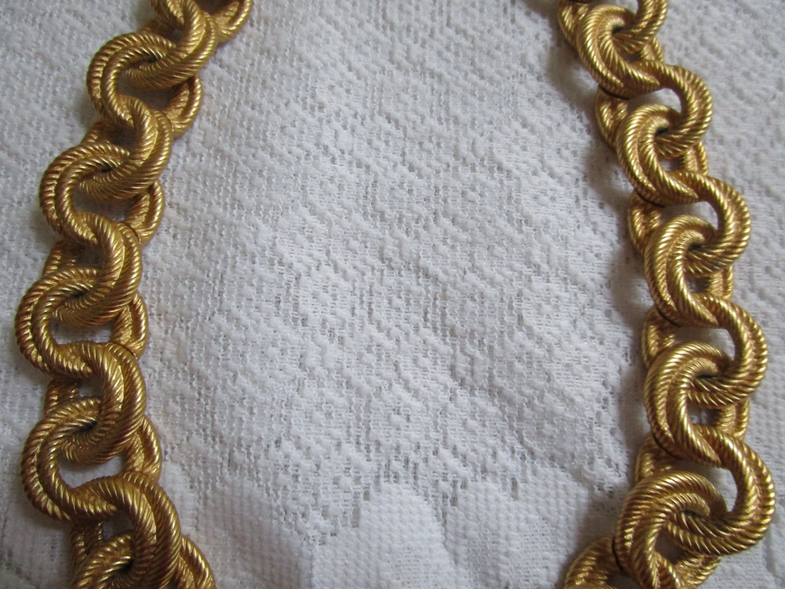Vintage Anne Klein Necklace Chunky Texture Double Rope Link Signed 18” L XLNT