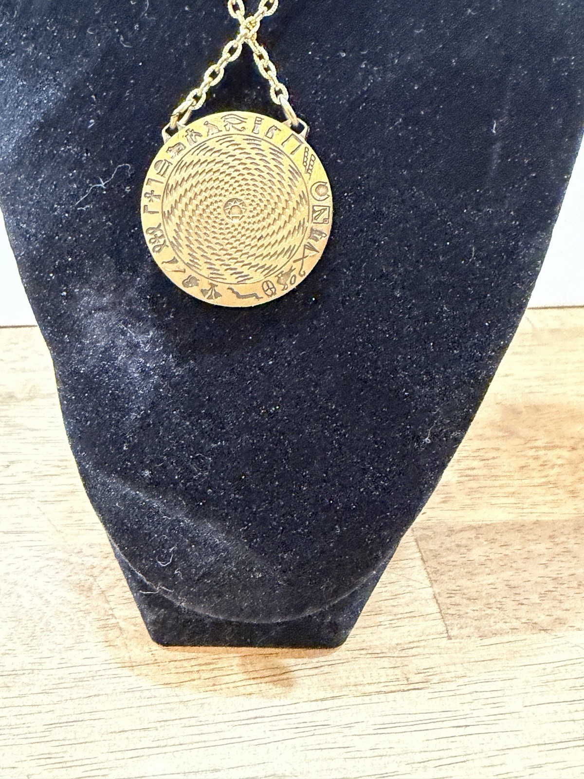Vtg 1976 Pat Flanagan Sensor Medallion II Necklace HSN Experimental Hieroglyphic