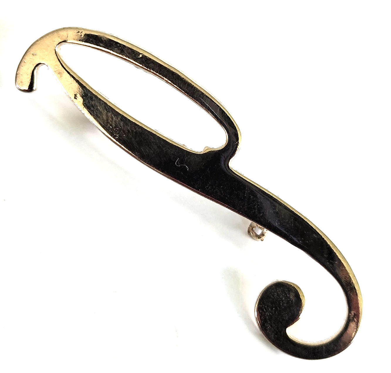 Vintage Initial Letter P Gold Tone Pin 2-1/16″
