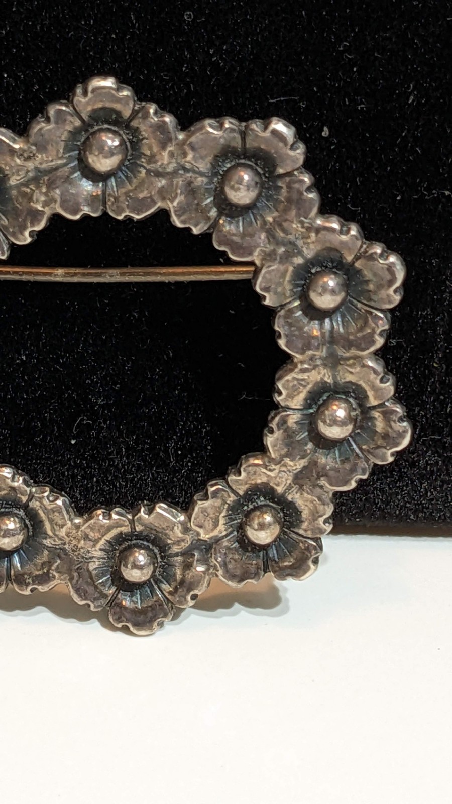 Vintage Neils Erik From Denmark Sterling Brooch Floral Wreath Circa 1966 Signed