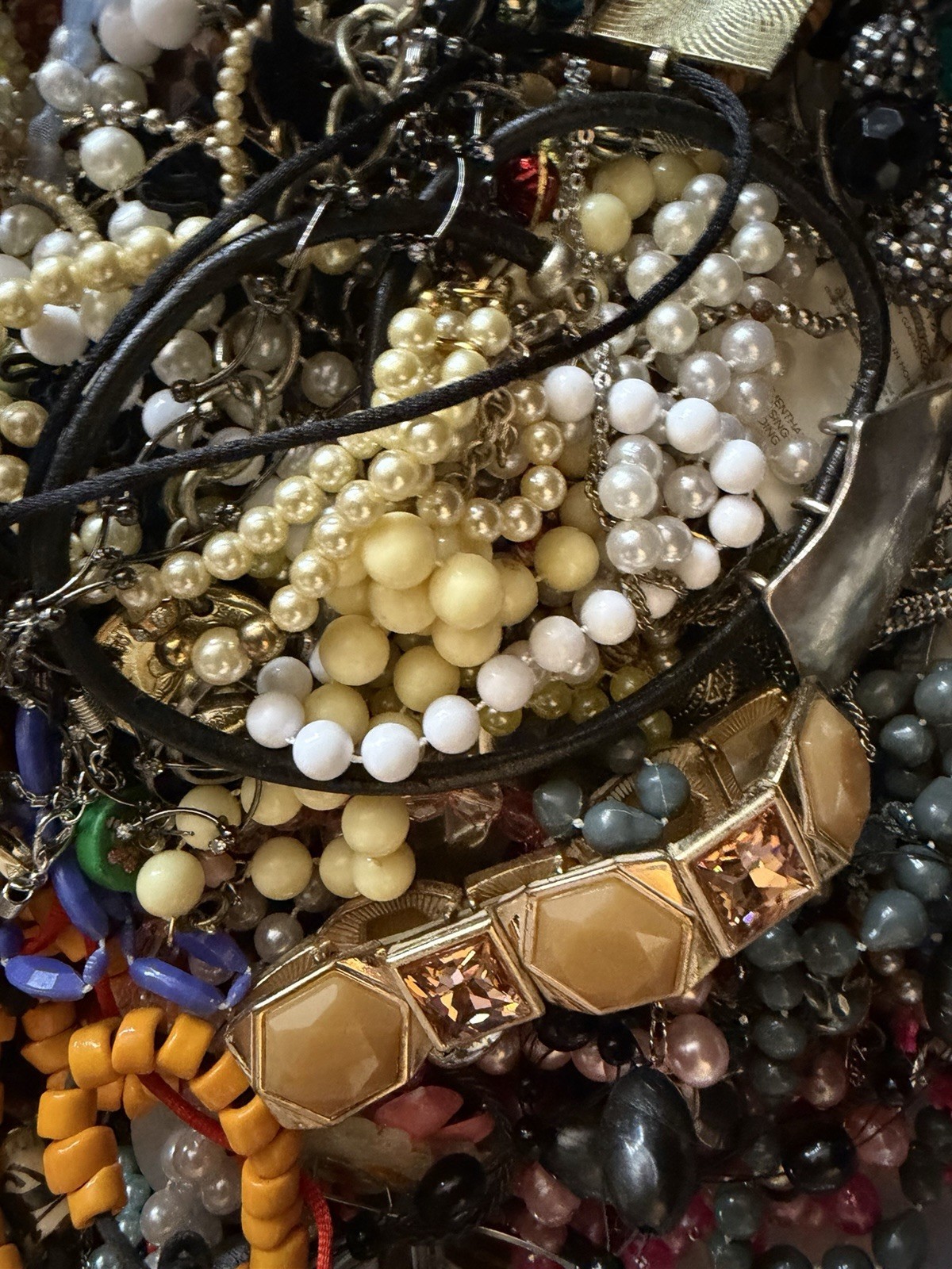 Estate Vintage to Mod Jewelry Lot 2 lb JUNK CRAFT WEAR REPAIR Untested Unsorted