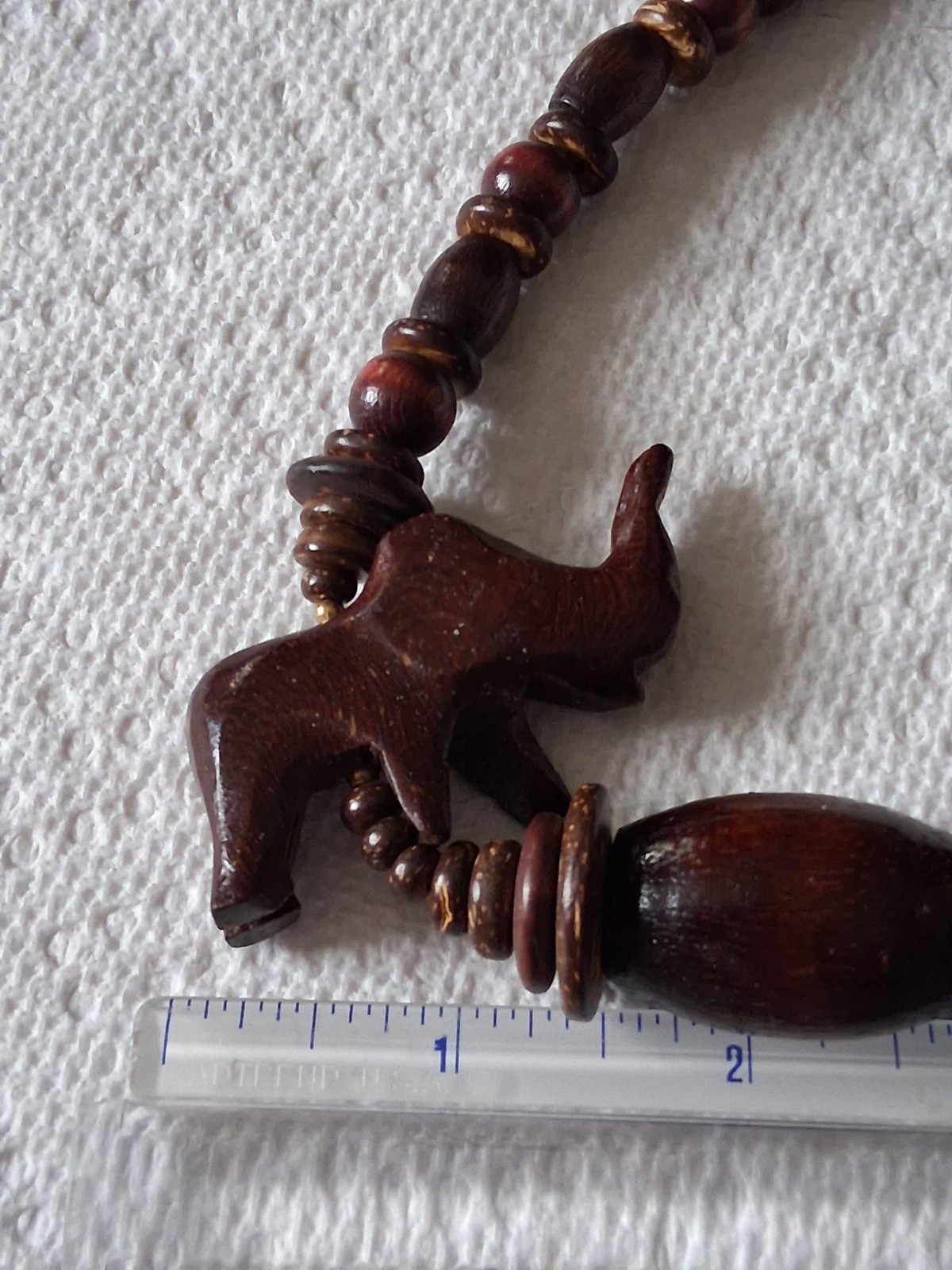 Vintage African Safari Style Statement Piece With Hand Carved Animals And Beads