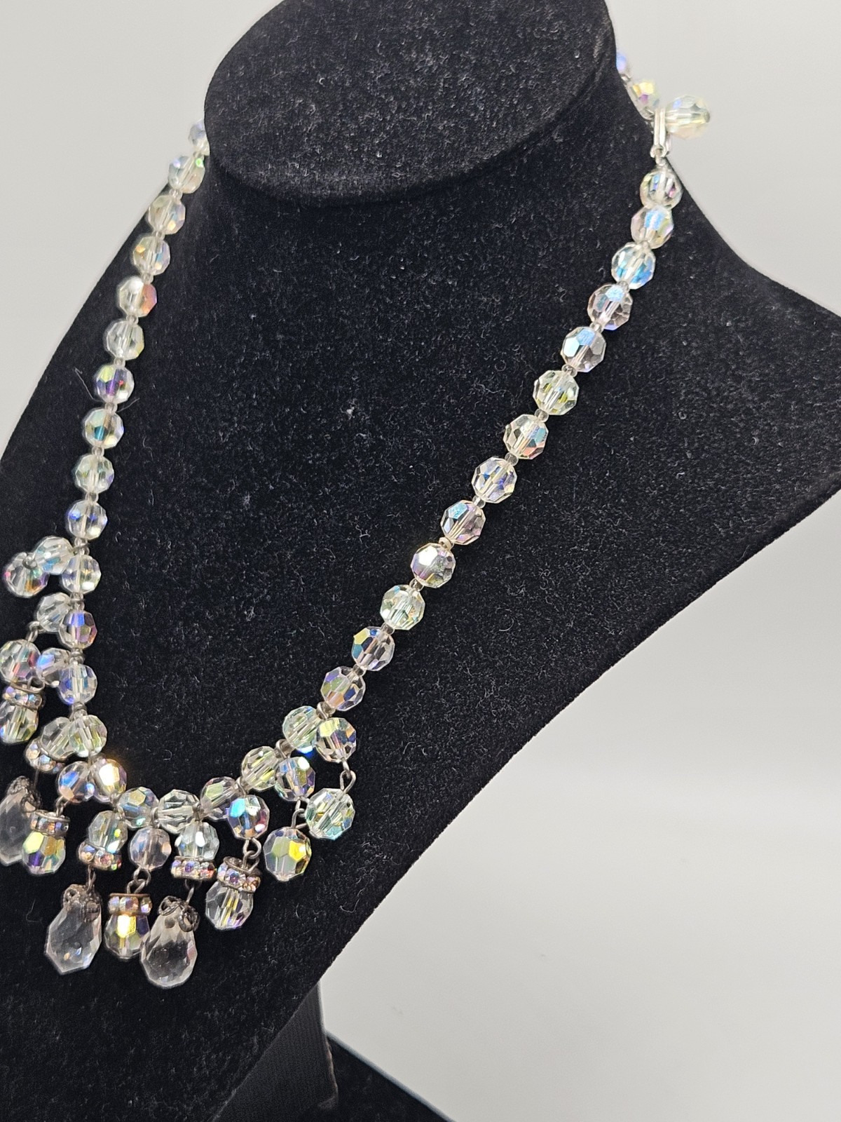 Vintage Austrian Crystal Necklace, Earrings, Bracelet, And Brooch Set.