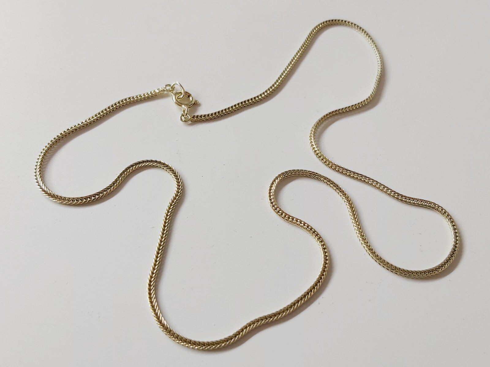 14K Solid Yellow Gold Vintage Snake Necklace Chain Length 45 cm / 17.75 inches