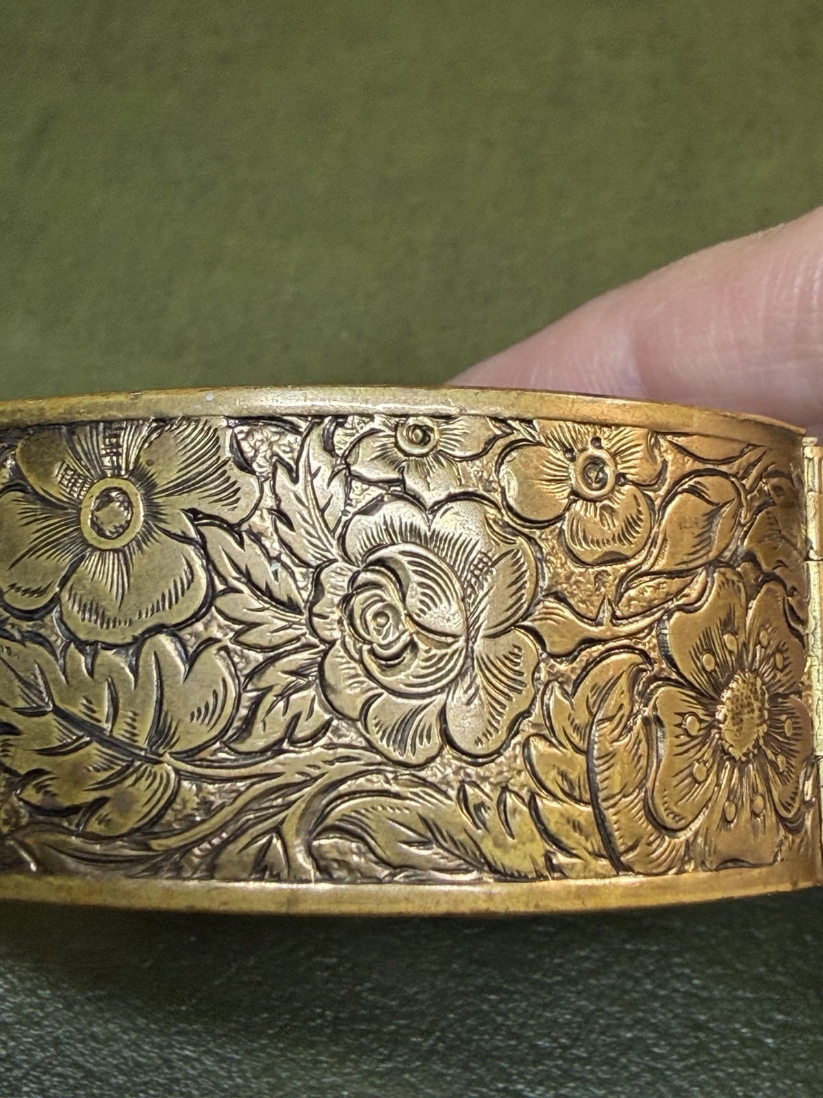 Antique Victorian Porcelain Miniature Portrait Bangle Cuff Bracelet C. 1900