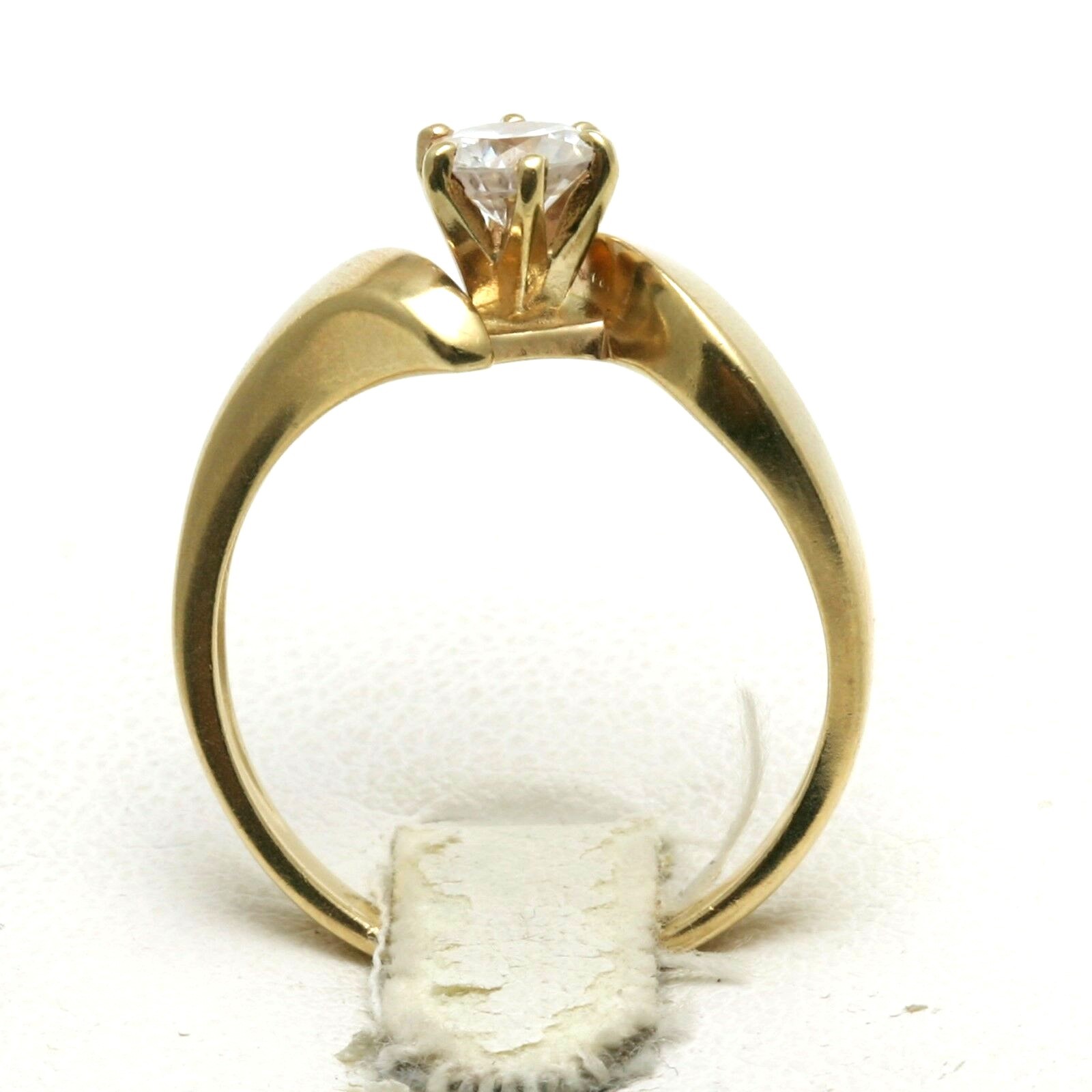 Vintage 14k Diamond Solitaire Engagement Ring 0.35 ct miners cut yellow gold