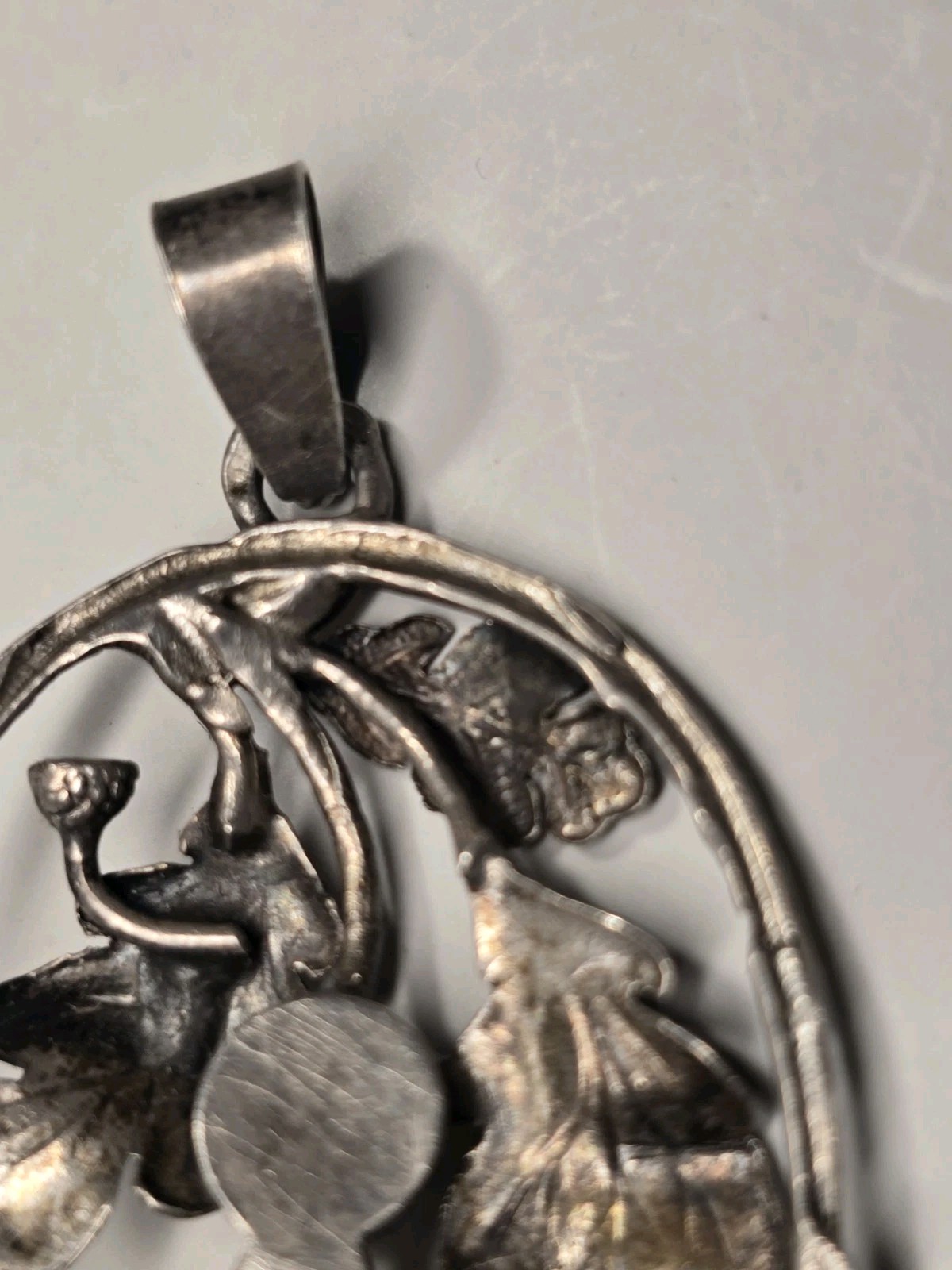Antique Victorian Sterling Silver Pendant “An Acorn In Oak Leaves” – 35mm x 26mm