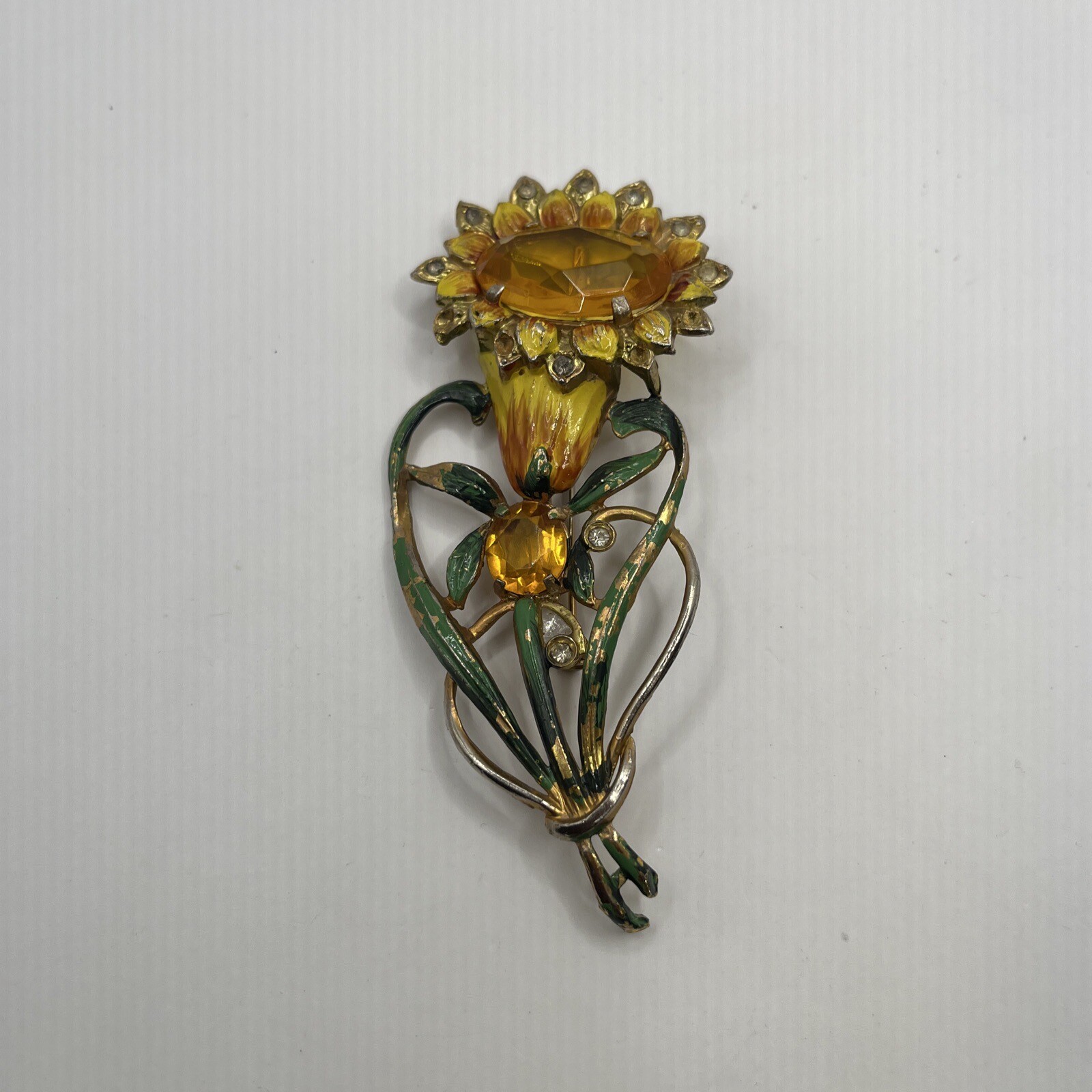Vintage 1930s-1950s Large Sun Flower Brooch. #6