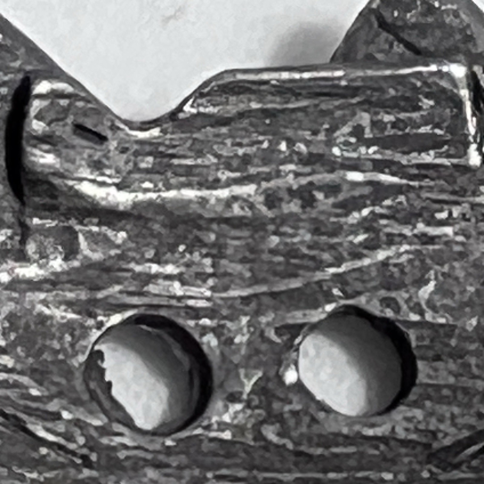 Vintage Pewter Cat Brooch Open Work Signature worn off Approximately 2″