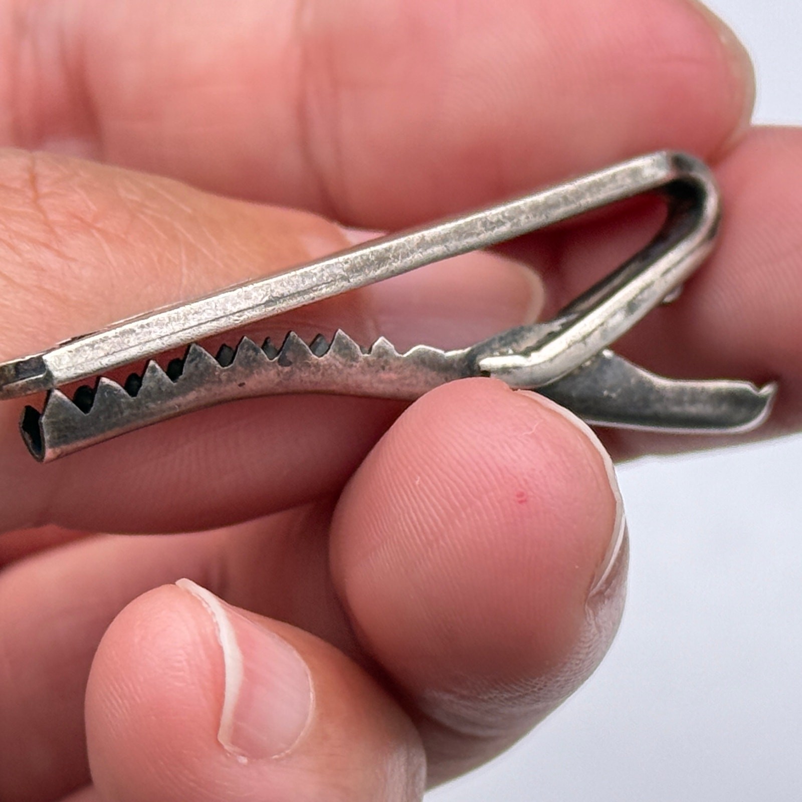 Vintage Modernist Los Castillo Sterling Silver Tie Clip