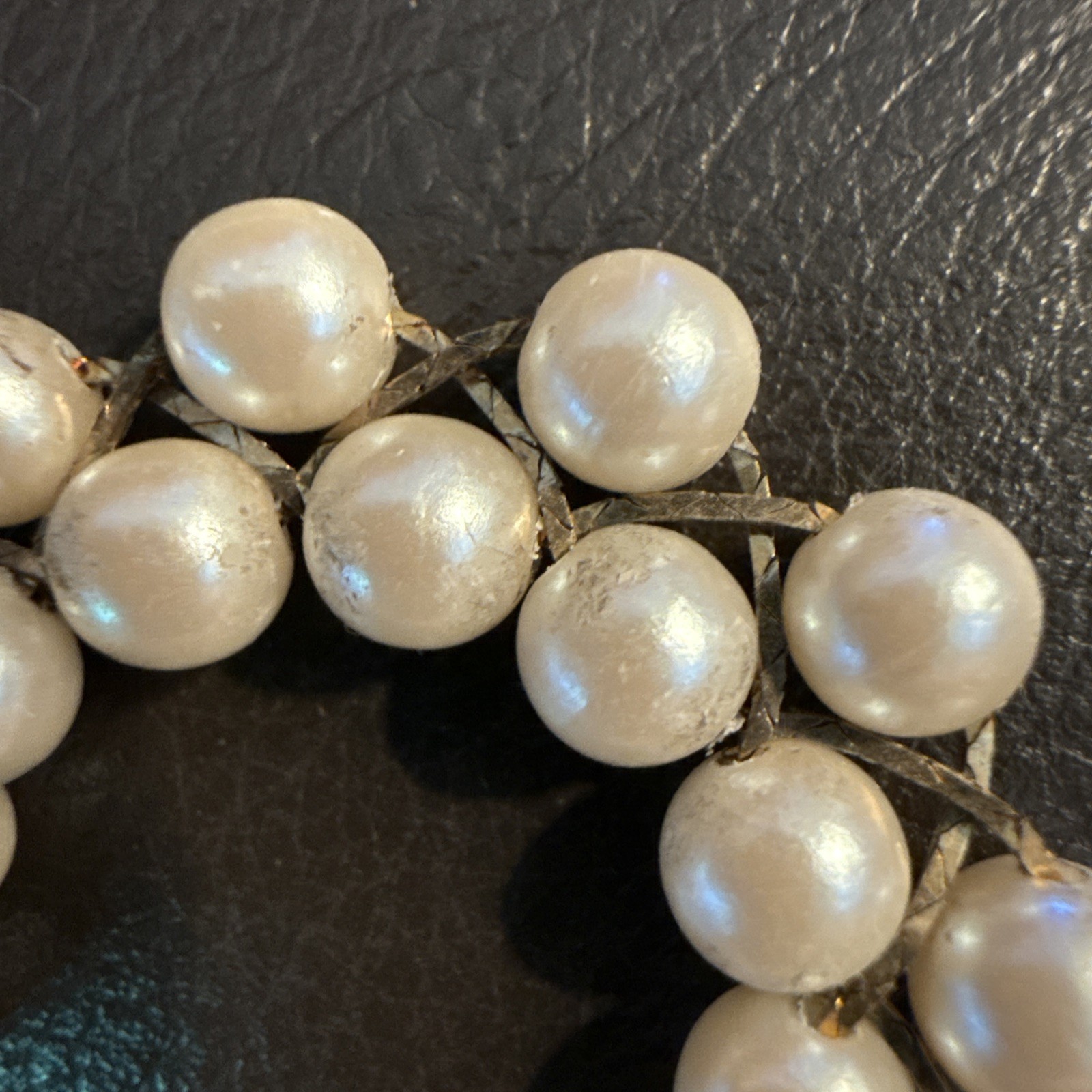 Vtg. Avon Double Row Faux Pearl/Gold Tone 16” Necklace. 48