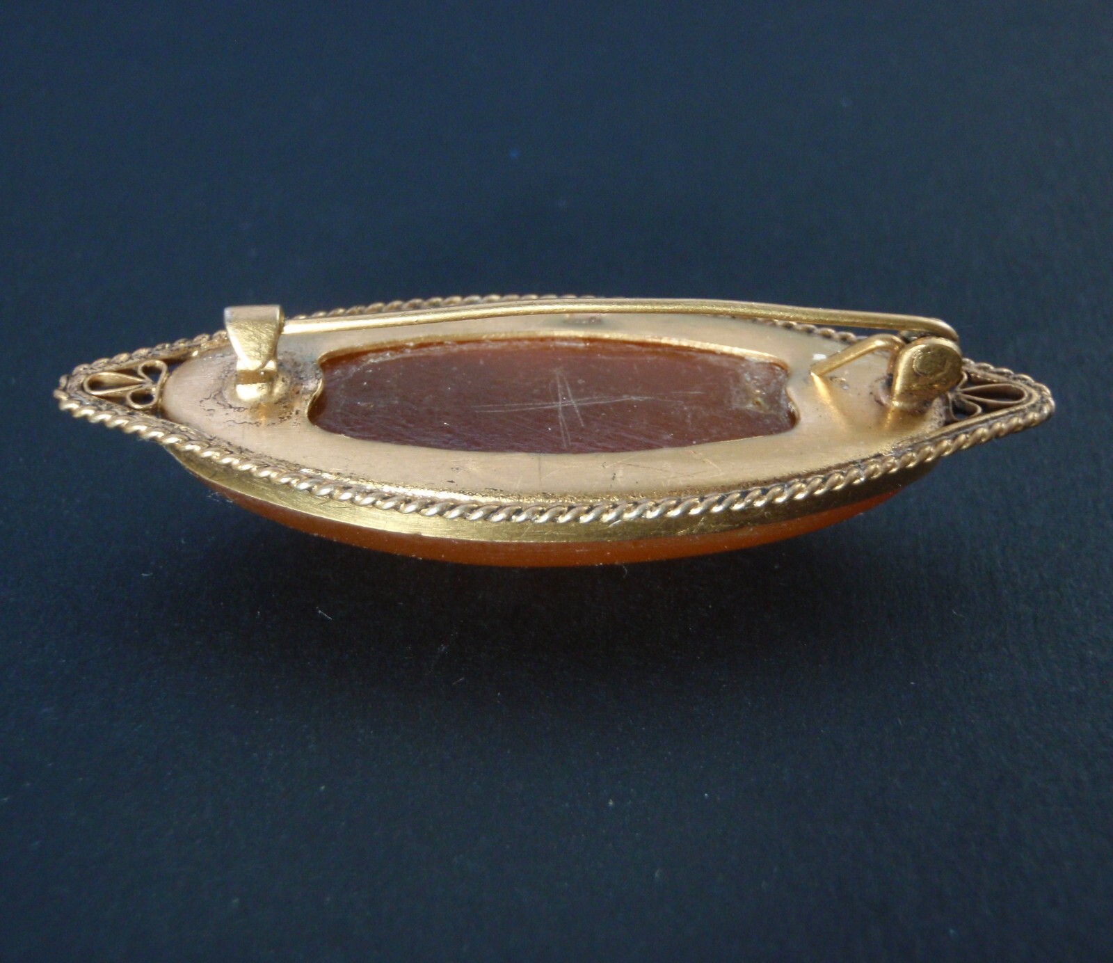 1960 AMBER Vintage Brooch Art Deco Pin Antique Handmade Gold Plated Original 100